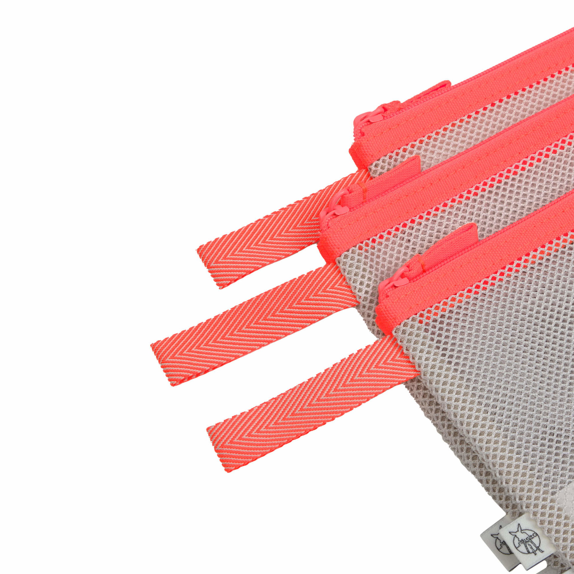 Pochettes mesh (3 pcs), neon orange
