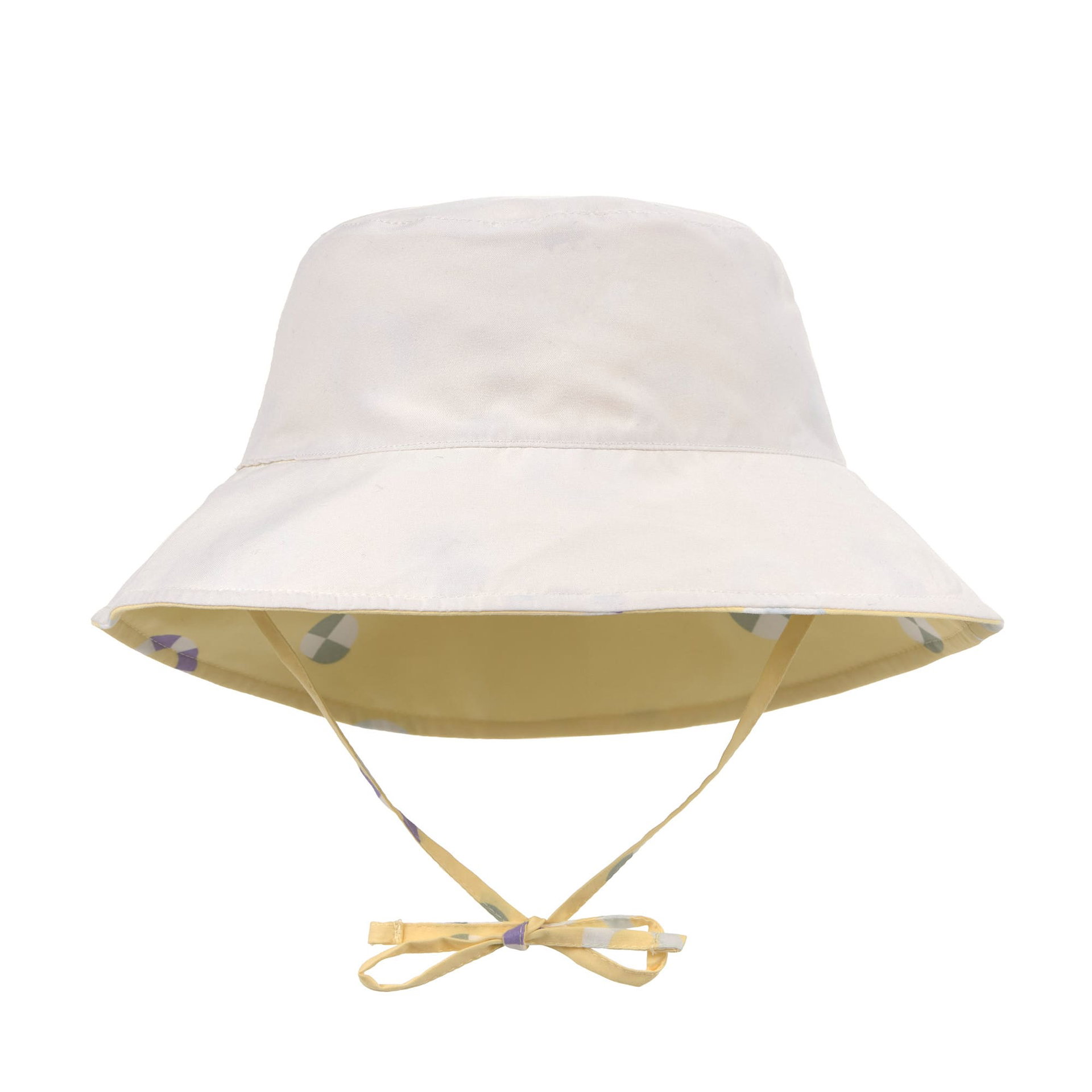 Bucket hat, Wide brim, Strap ties, Beige, Casual hat