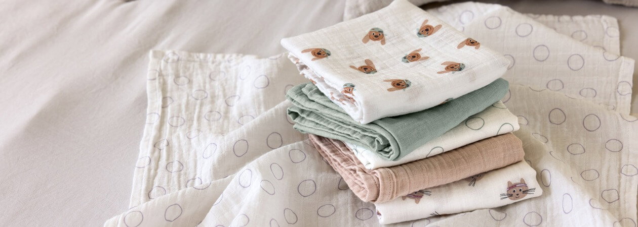 Mulltcher und Mullwindeln fr Babys | LSSIG