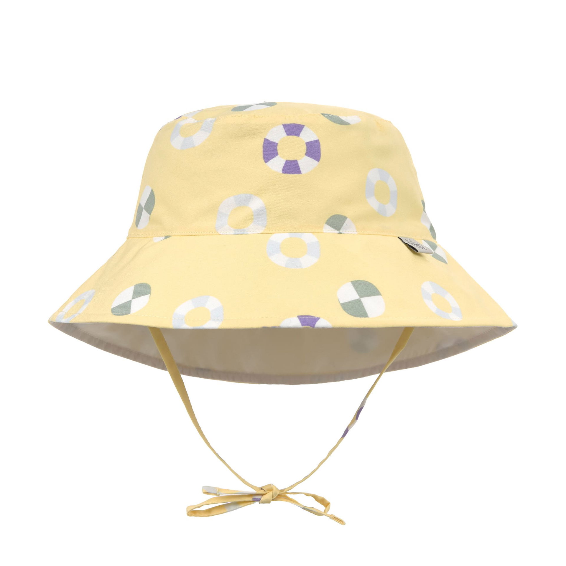 Bild 1 PreOrder 2026 -  Sun Protection Bucket Hat Swim Ring  pale yellow, Bekleidung, Hut, Sonnenhut, Bucket-Hut, Sonnenhut, Gelb, Kreis-Muster, Kinnband