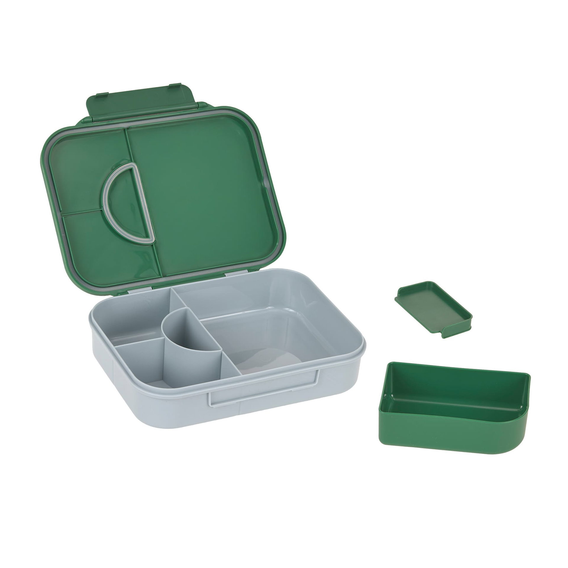 Lunchbox, Fächer, Grüner Deckel, Plastikdose, Trenner