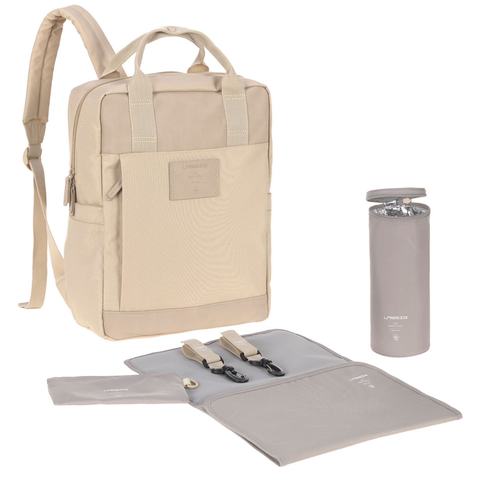 Vividal Backpack Diaper Bag, humus