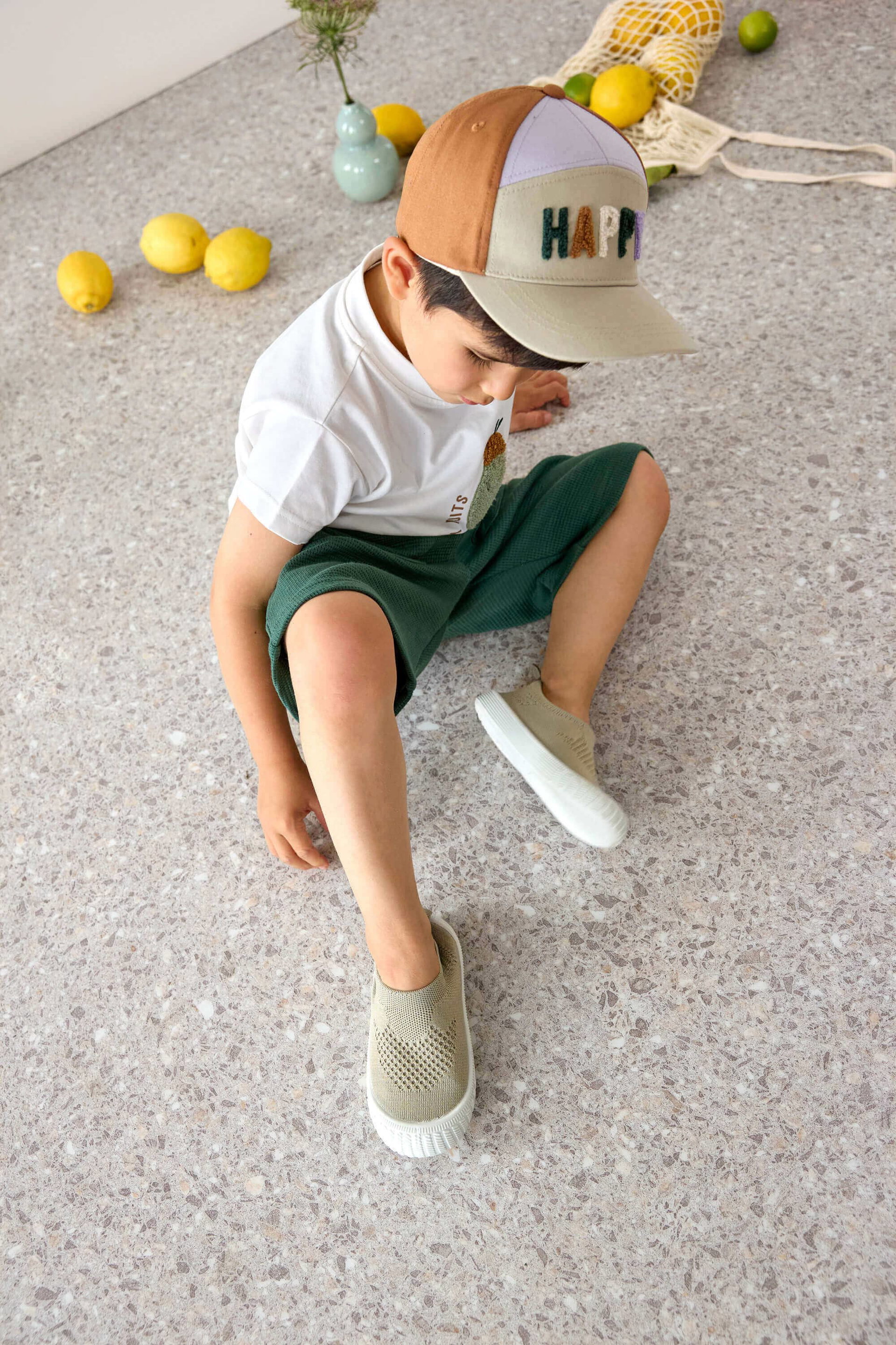 Kurze Hose Kinder - Bio Baumwolle, Little Gang, Dunkelgrün