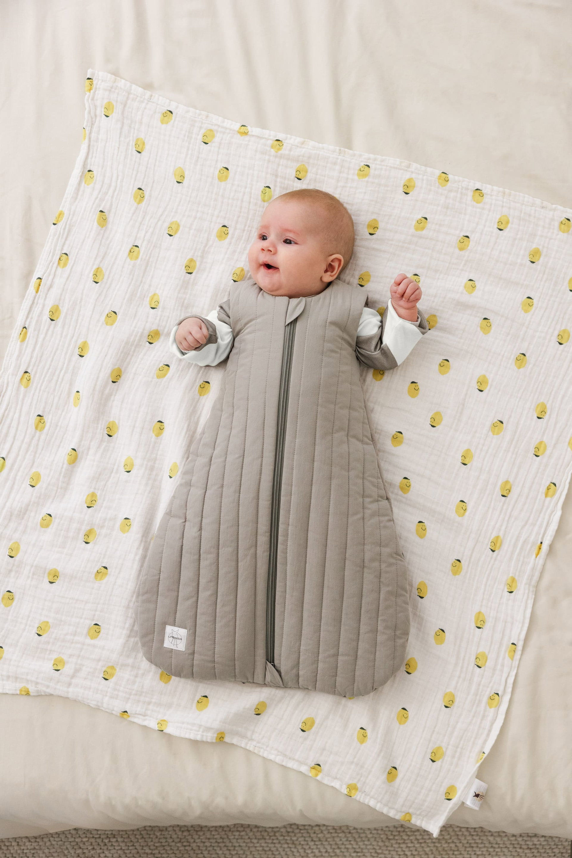 Baby Schlafsack 2,5 TOG - Bio Baumwolle, Taupe | Lssig