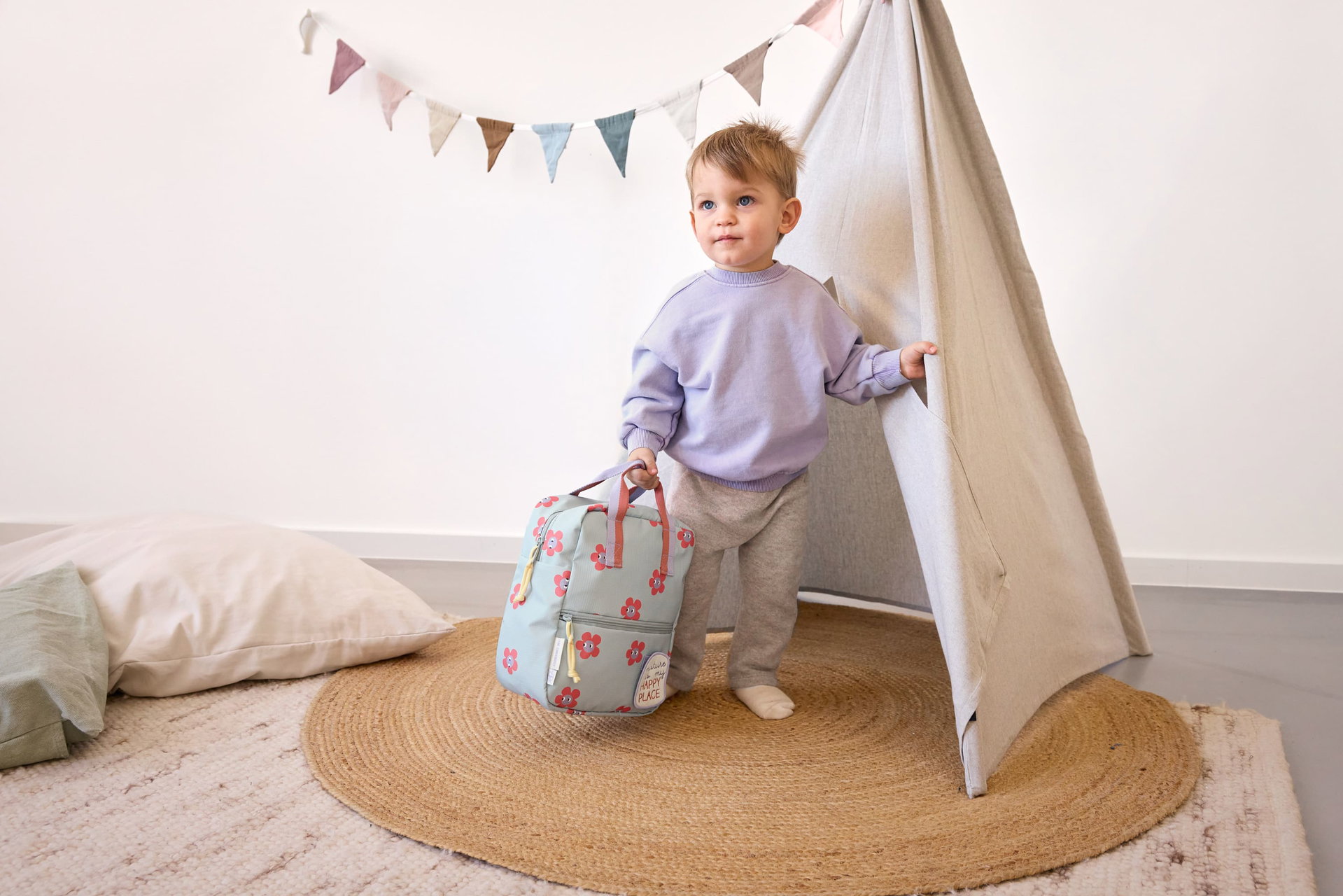 kind, alter, Rucksack, Tasche, Zelt