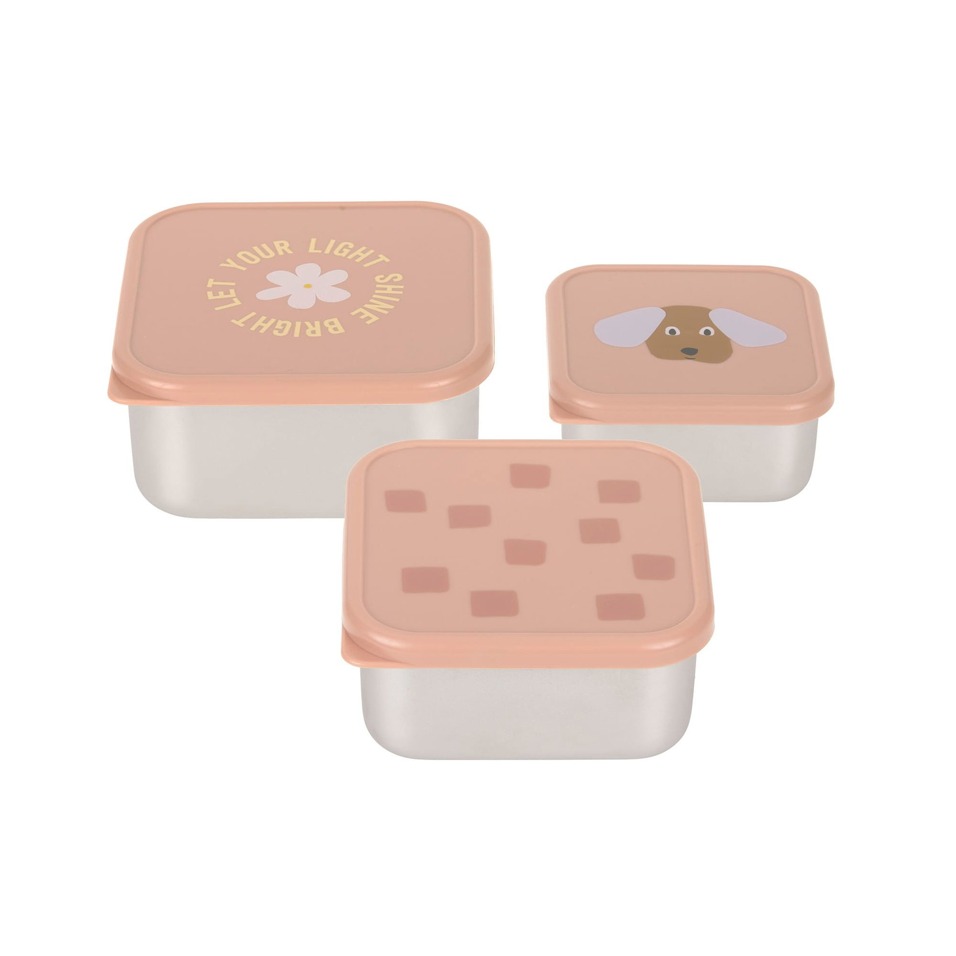 Snackbox, Lunchbox, Bento, Blumenmuster, Hundebild