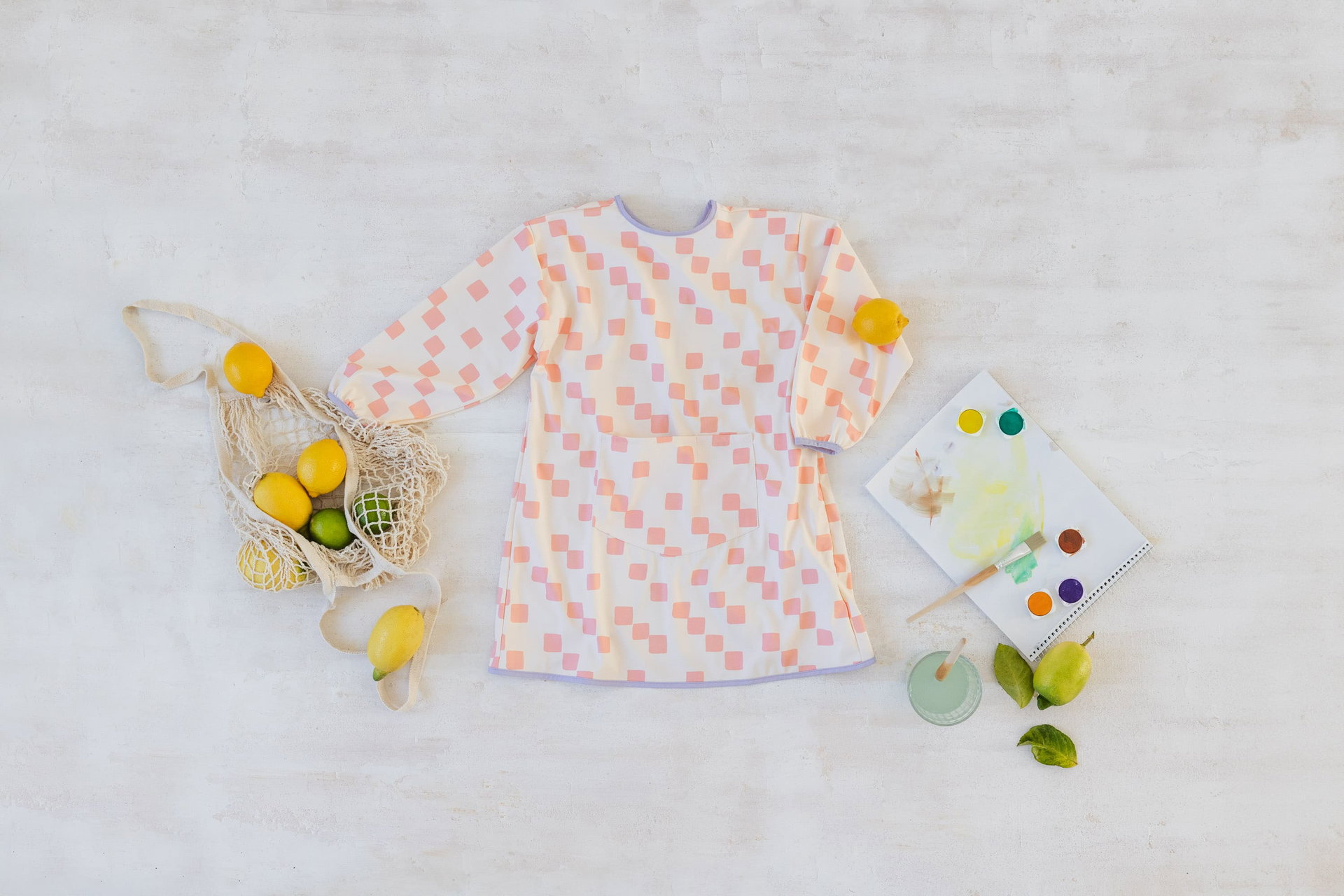 Bild 8 Malkittel Kinder - Happy Fruits, Rosa, Bekleidung, Ärmel