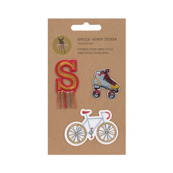 LÄSSIG Schulranzen Lässig Textil-Sticker 3 Stk - Schul Set Unique Stick On Bike S0t400w9 LÄSSIG Schulranzen Lässig Textil-Sticker 3 Stk - Schul Set Unique Stick On Bike S0t400w9