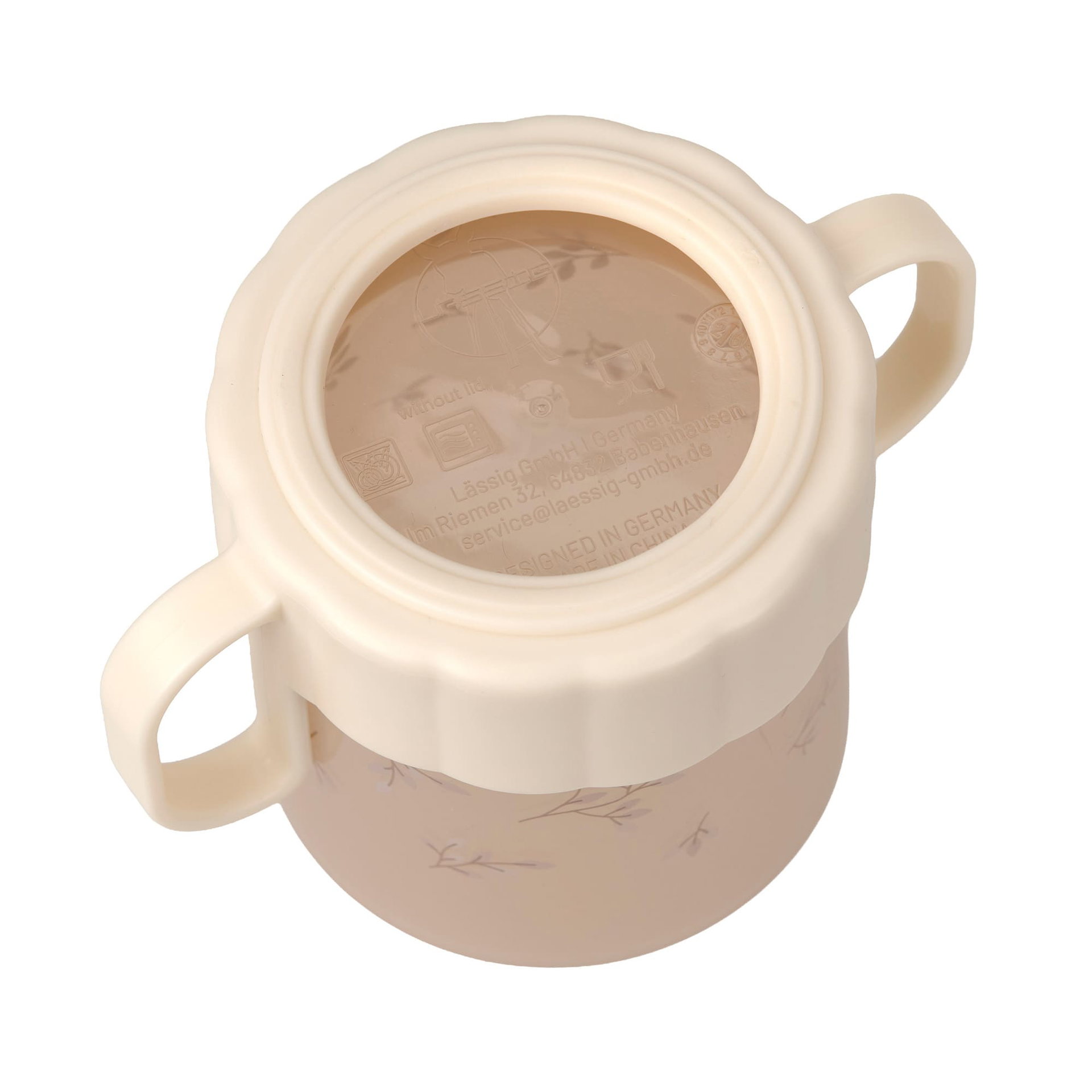 Becher, Trinkgefäß, Kappe, Kunststoff, rosé