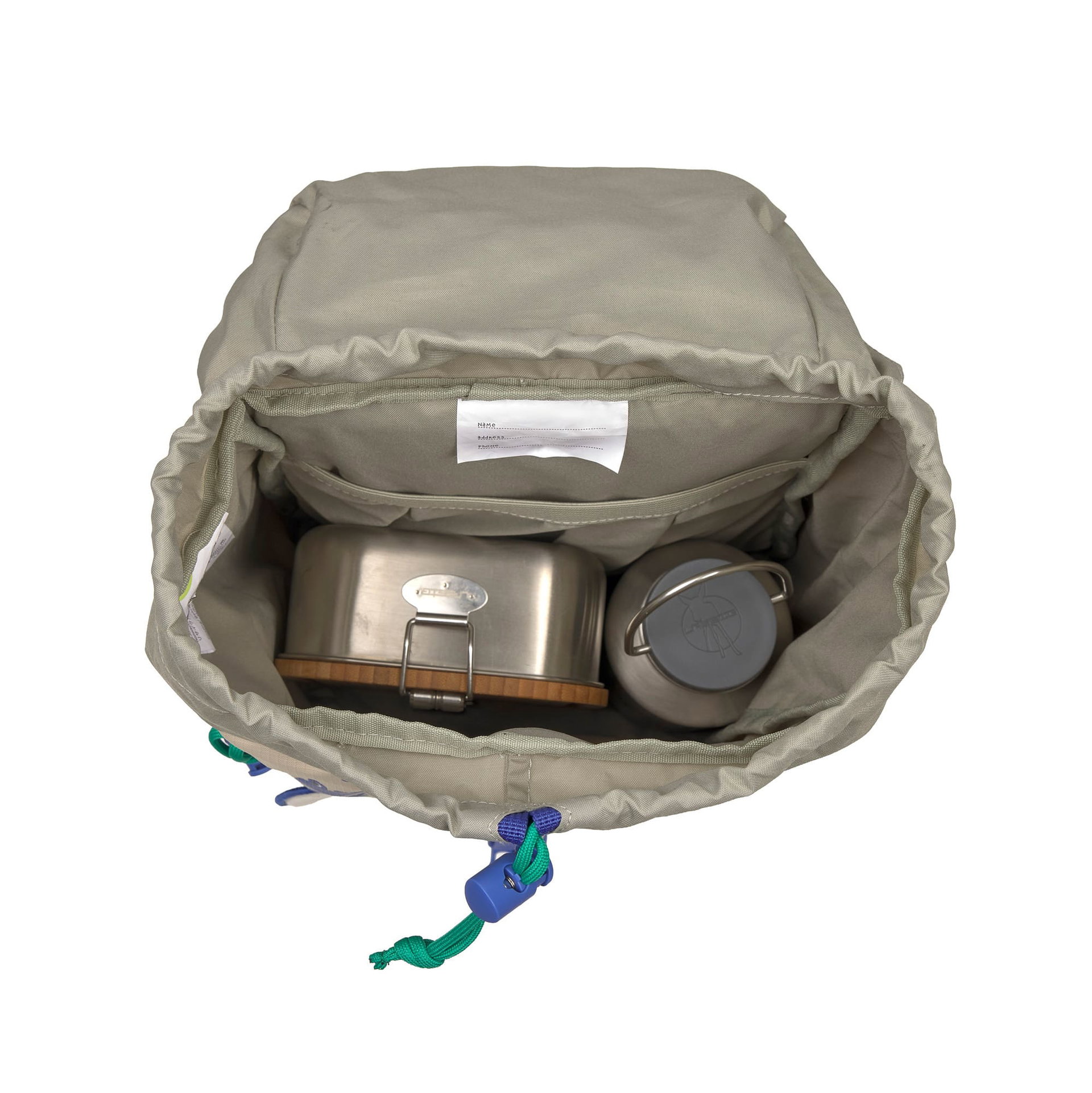 Rucksack, Camping, Taschenplatz, Trinkflasche, Essenbehälter