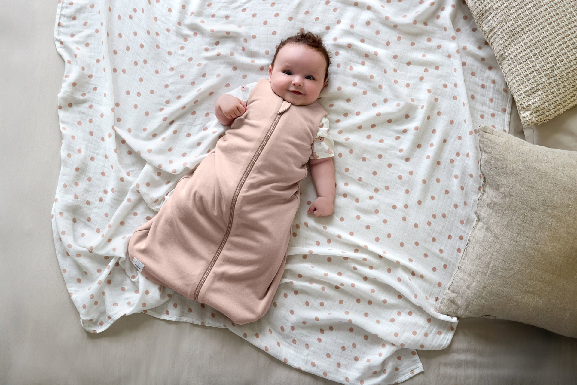Baby Schlafsack 0.5 TOG - Bio Baumwolle, Beige | Lssig