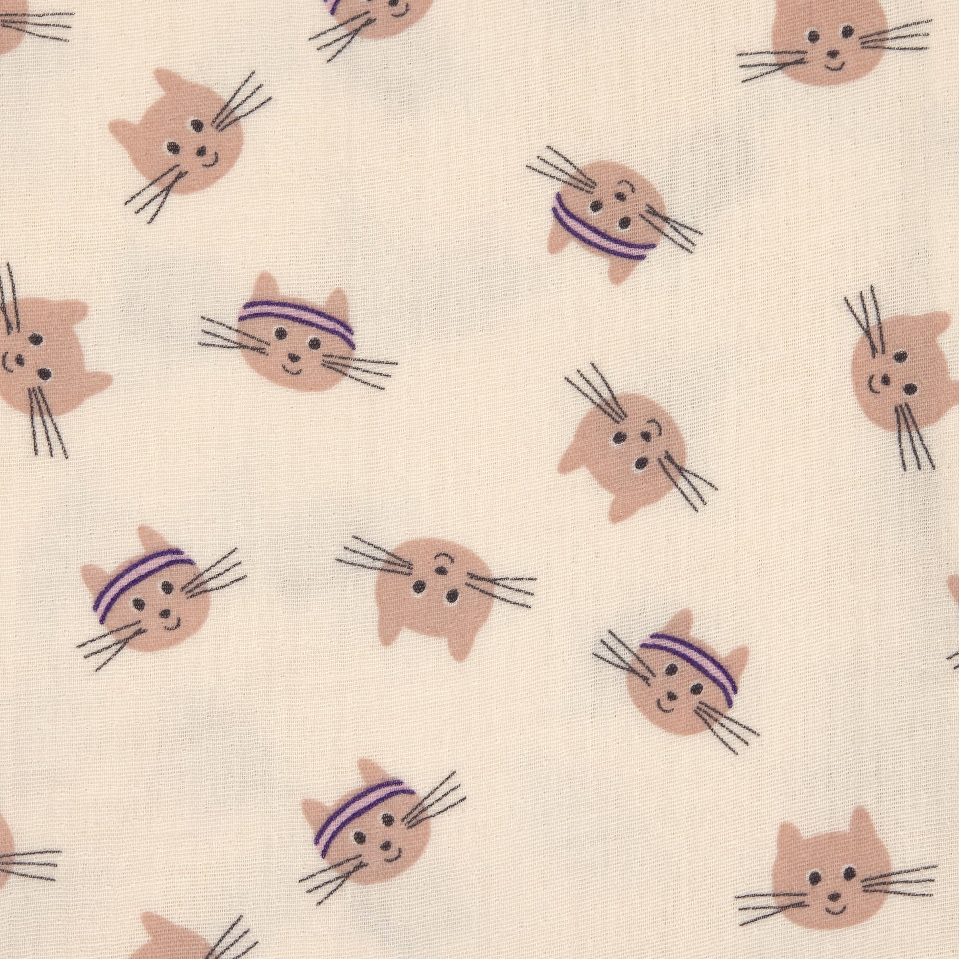 Katzenmuster, Katze, Beige Hintergrund, Stoffmuster, Tierchen-Print