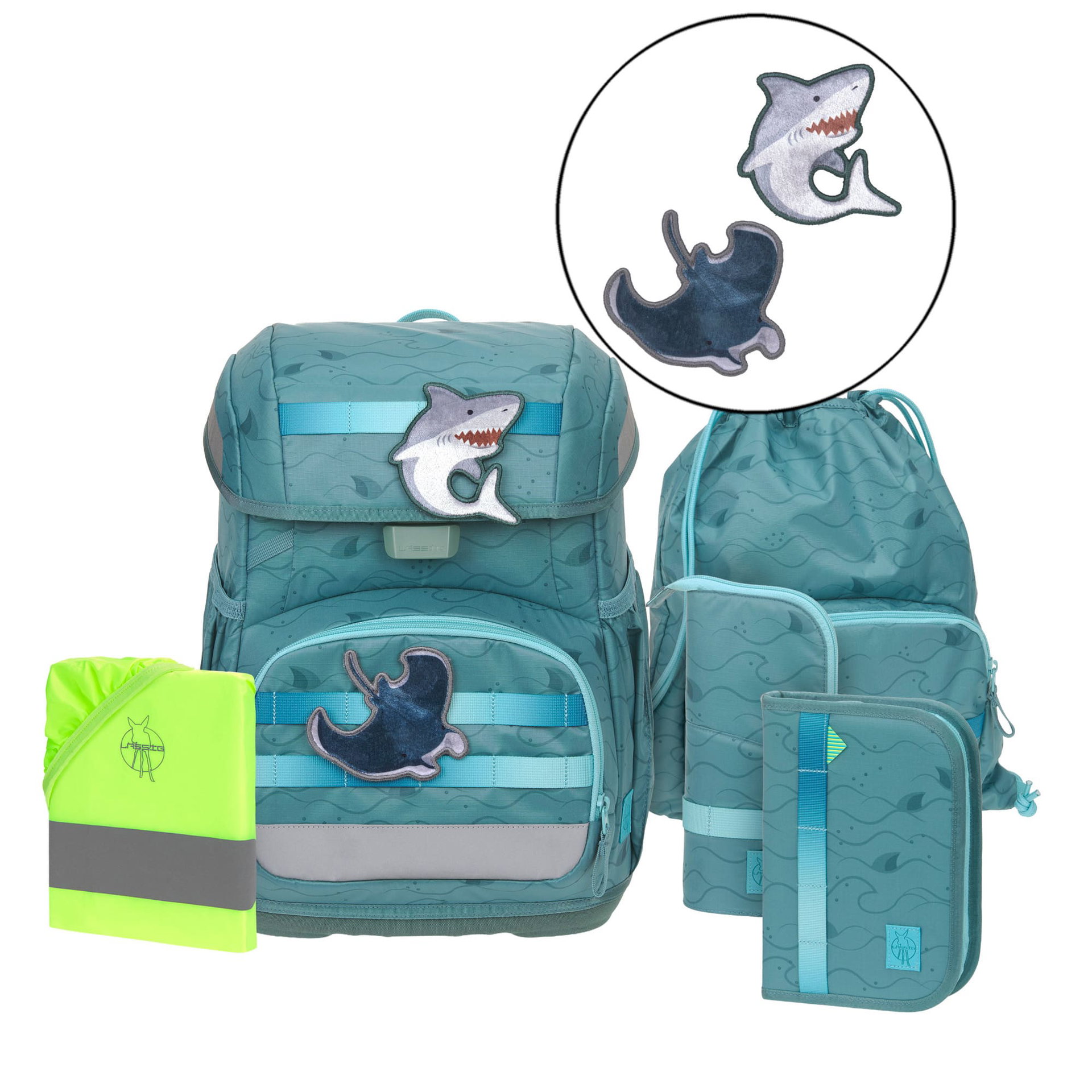 School Set Light - Unique, Shark pastel petrol