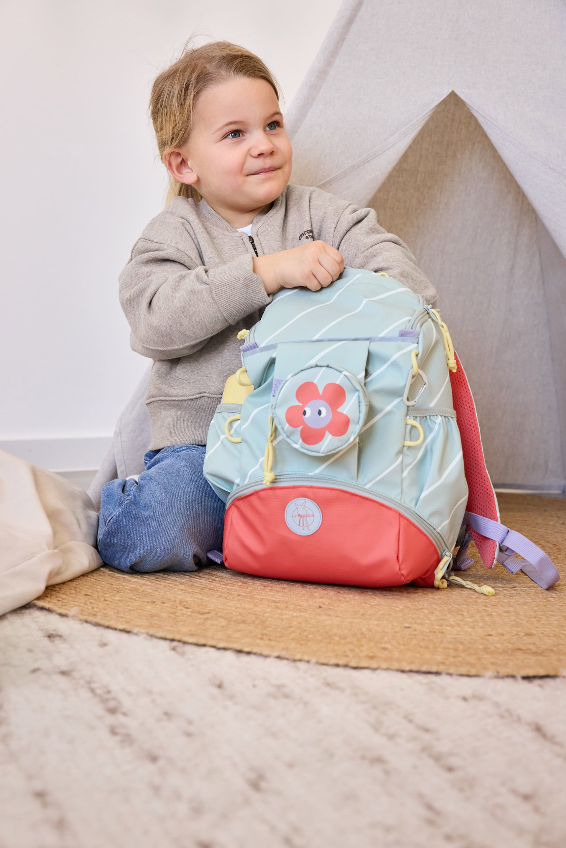 Kinder Rucksack, Backpack, Pastellfarben, Tierfreundliches Design, Gemustert
