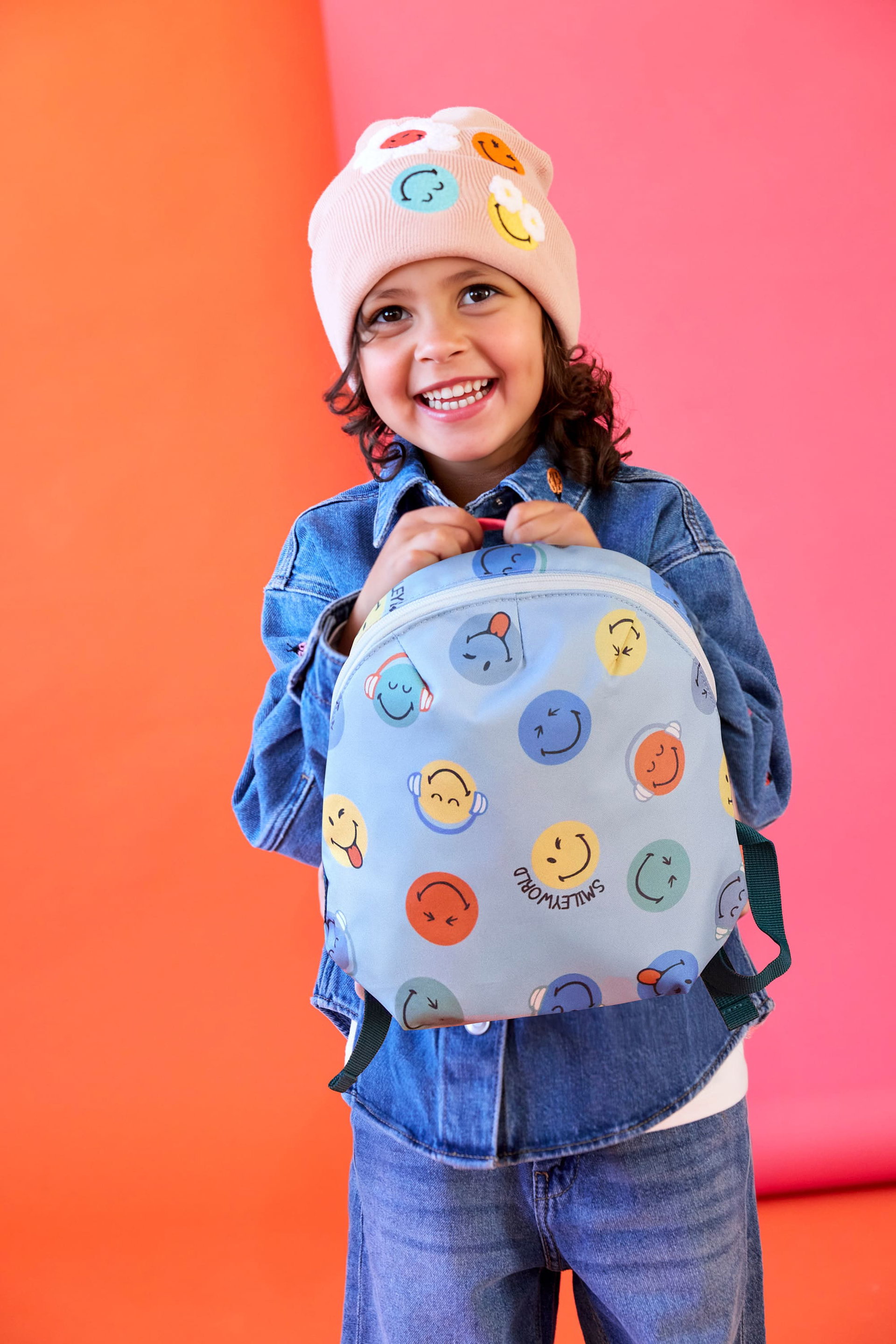 Rucksack, Rucksack, Smiley-Print, Smiley-Muster, Kinder