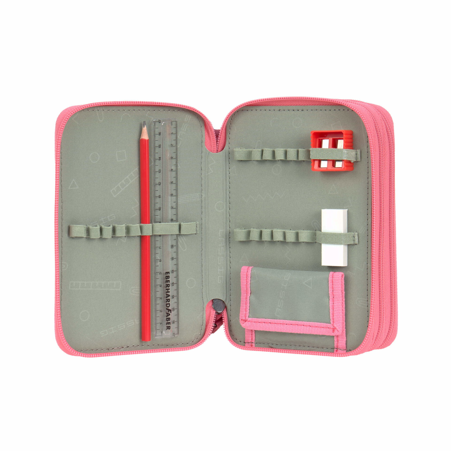 Schulset, Lineal, Roter Bleistift, Scherenhalter, Hüfttasche