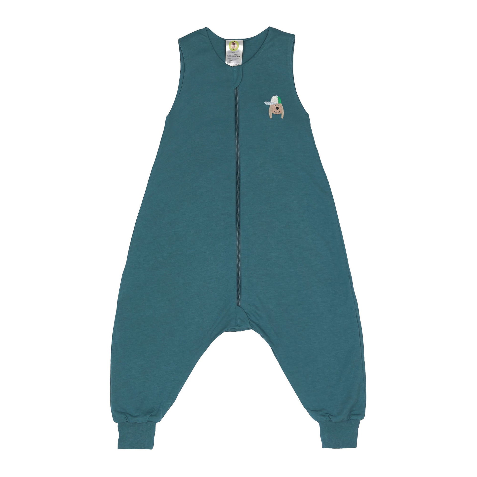 Bild 1 PreOrder 2026 - Sleeping Jumper with TENCEL™ Lyocell  Dog teal green, Strickwaren, Pullover, Hosen, Weste, Sweatshirt, Pajamas, Onesie, Teal, Reißverschluss, Stickerei