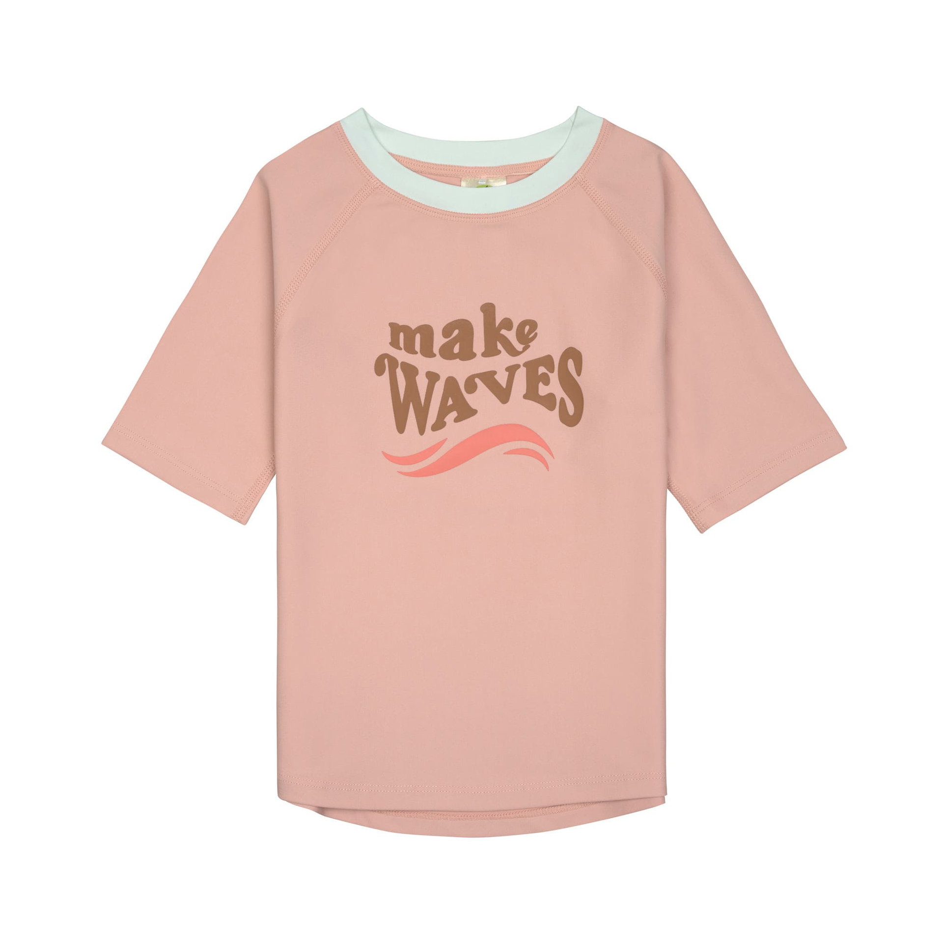 Bild 1 PreOrder 2025  Short Sleeve Rashguard Make Waves  peach