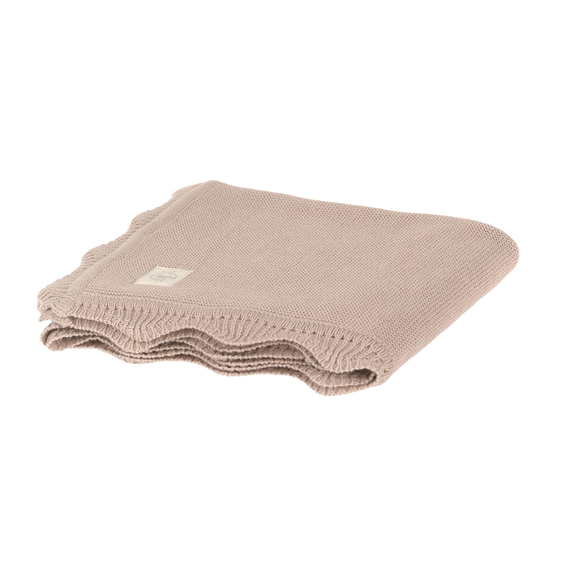 Decke, Wärmeklasse, Gestrickt, Beige, Kuscheldecke