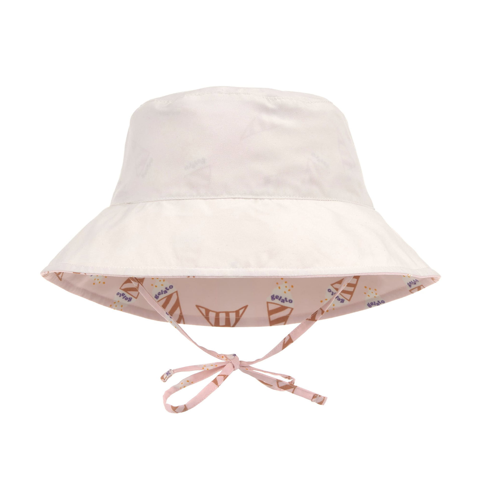 bucket Hat, breiter Rand, hellrosa, ausgekleidert Innenfutter, Schnurzug