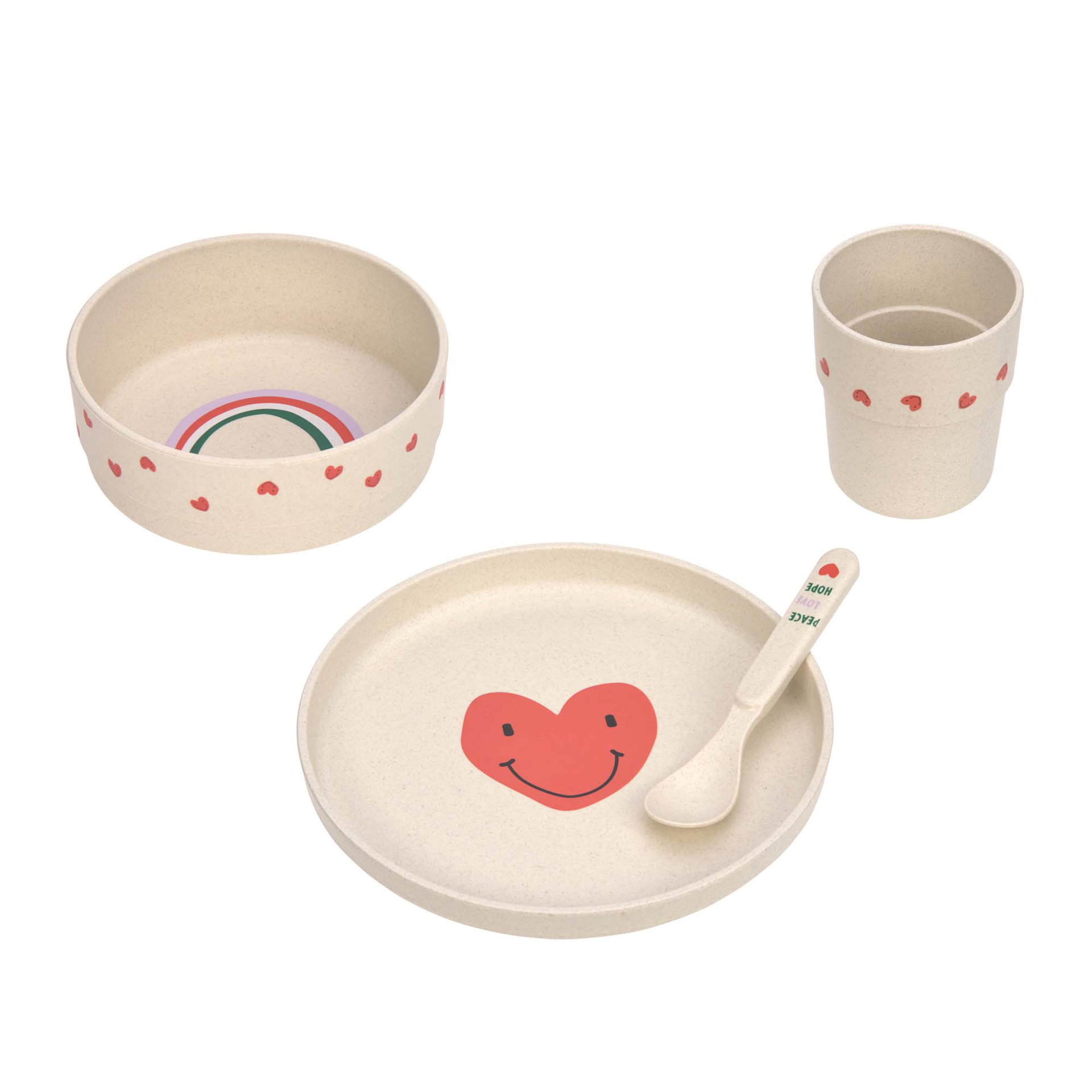 Kindergeschirr Set (Teller - Schüssel - Becher - Löffel) - Little Water, Wal