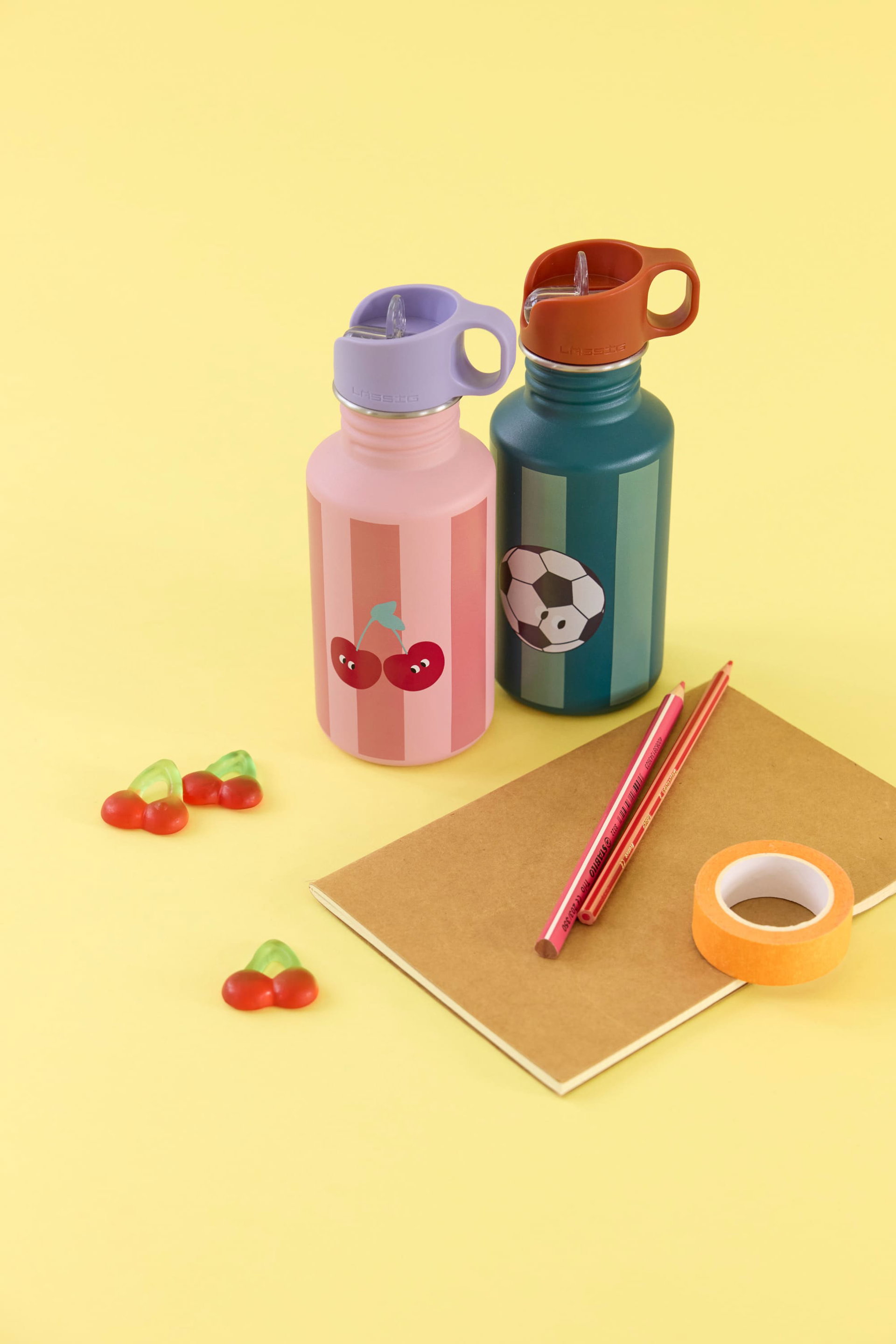 Trinkflasche, Sportflasche, Silikondeckel, Rosé/rosa, Schultasche