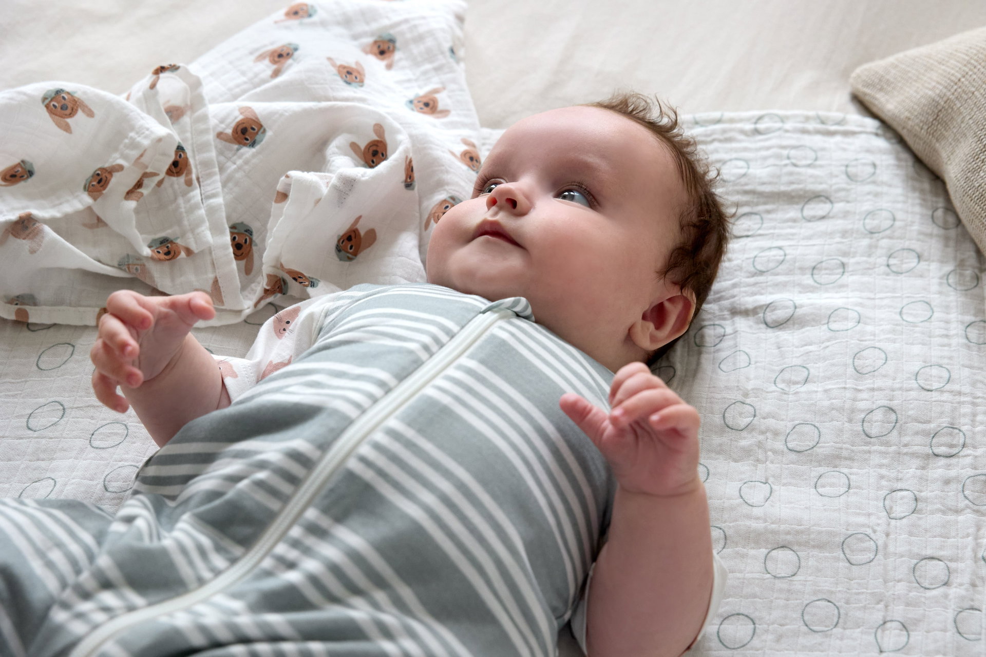 baby, Kleidung Baby, Strampler, gestreift, weiche Decke