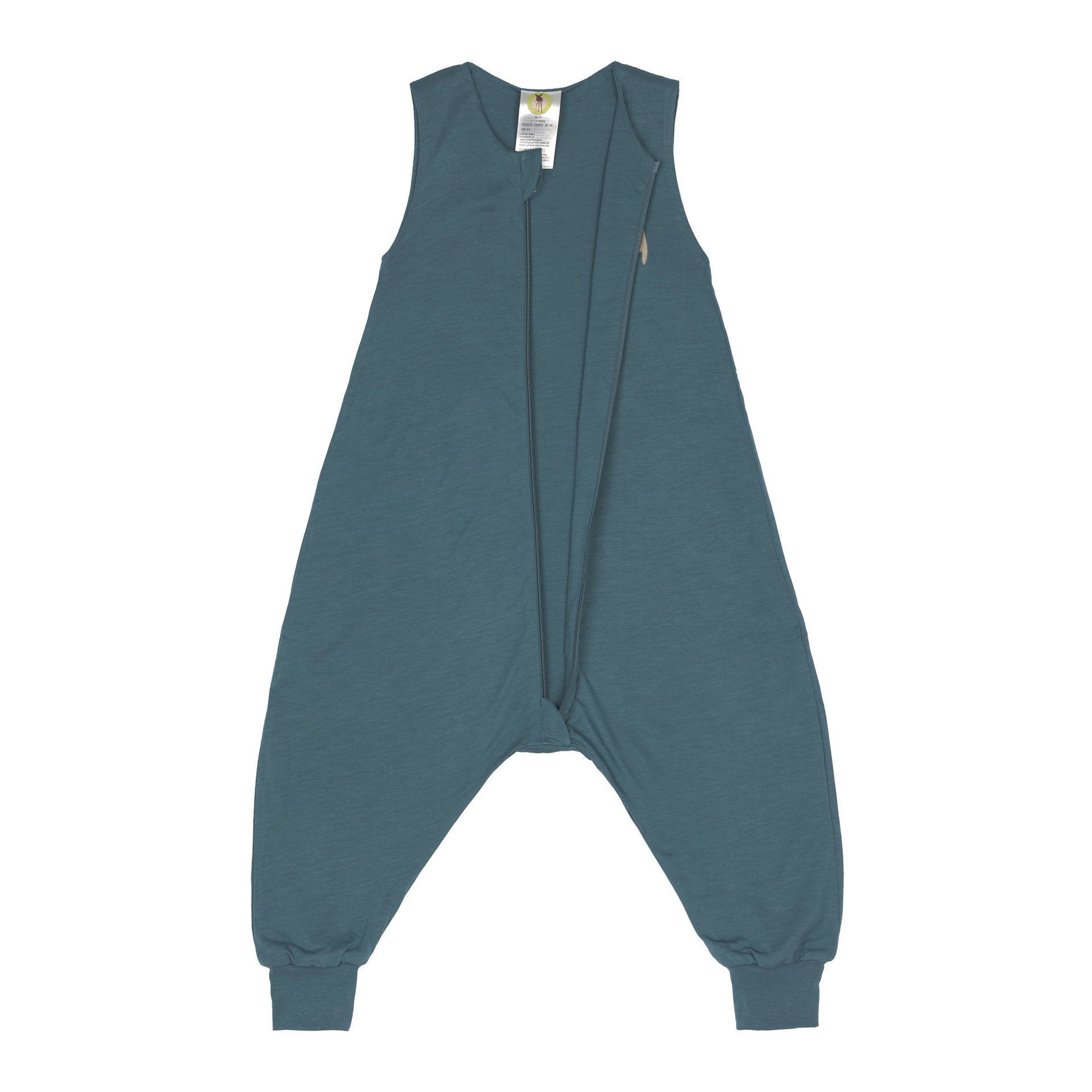 Harem-Overall, ärmellose Hose, Teal, weiches Material, Knöchelmanschetten