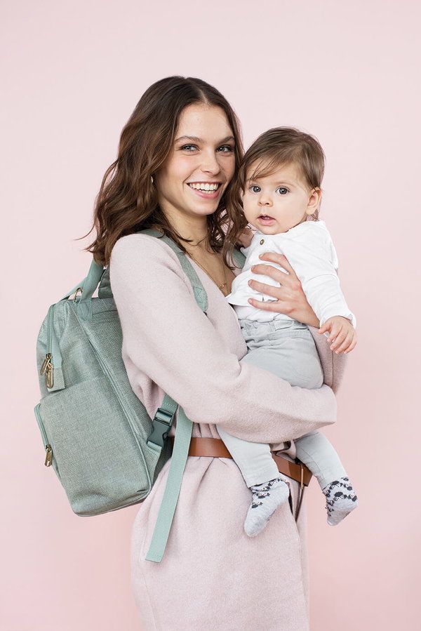 Sac à dos EASTPAK Wyoming anthracite fond cuir BLACK DENIM Gris Foncé