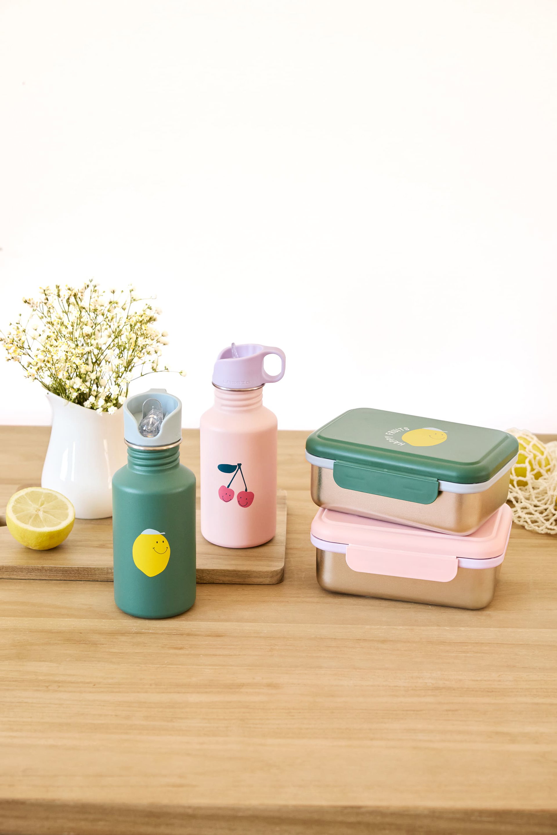 Lunchbox, Bento, Stainless steel, Mehrfarbig, Flasche