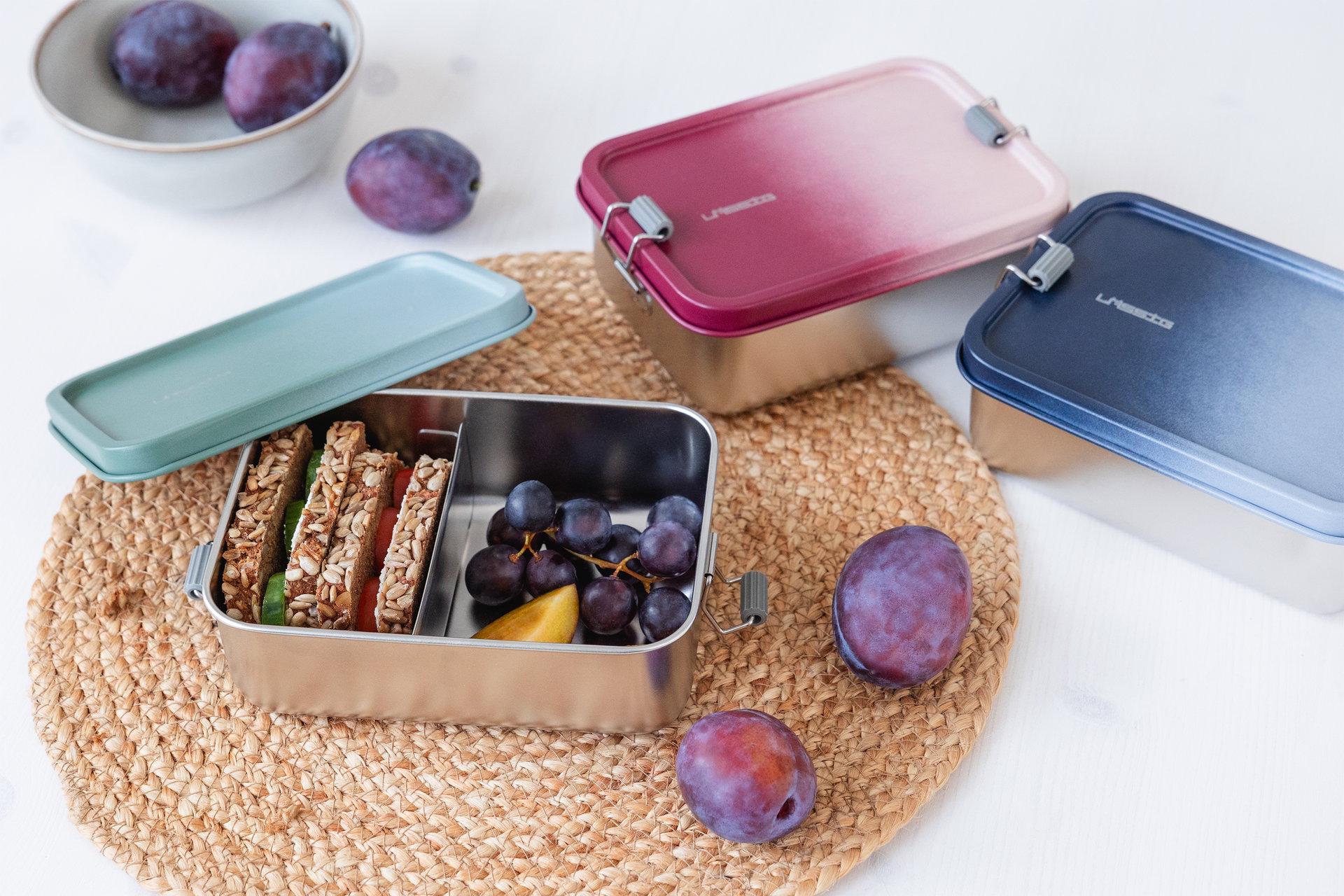 Brotdose Kinder - Edelstahl Lunchbox, Unique, Rosa