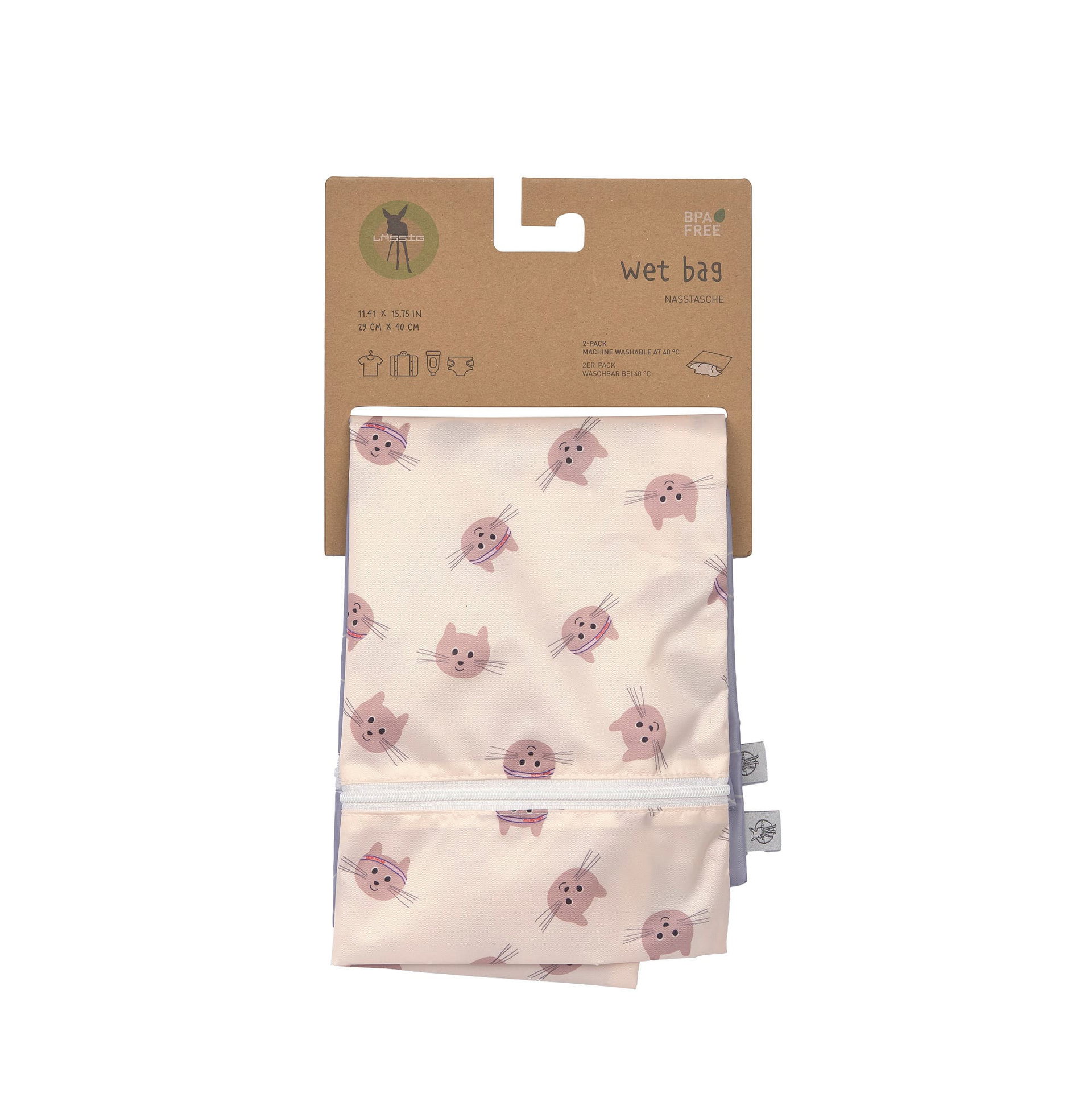 Sac à couches lavables (2 pcs) - Tiny Team, Chat
