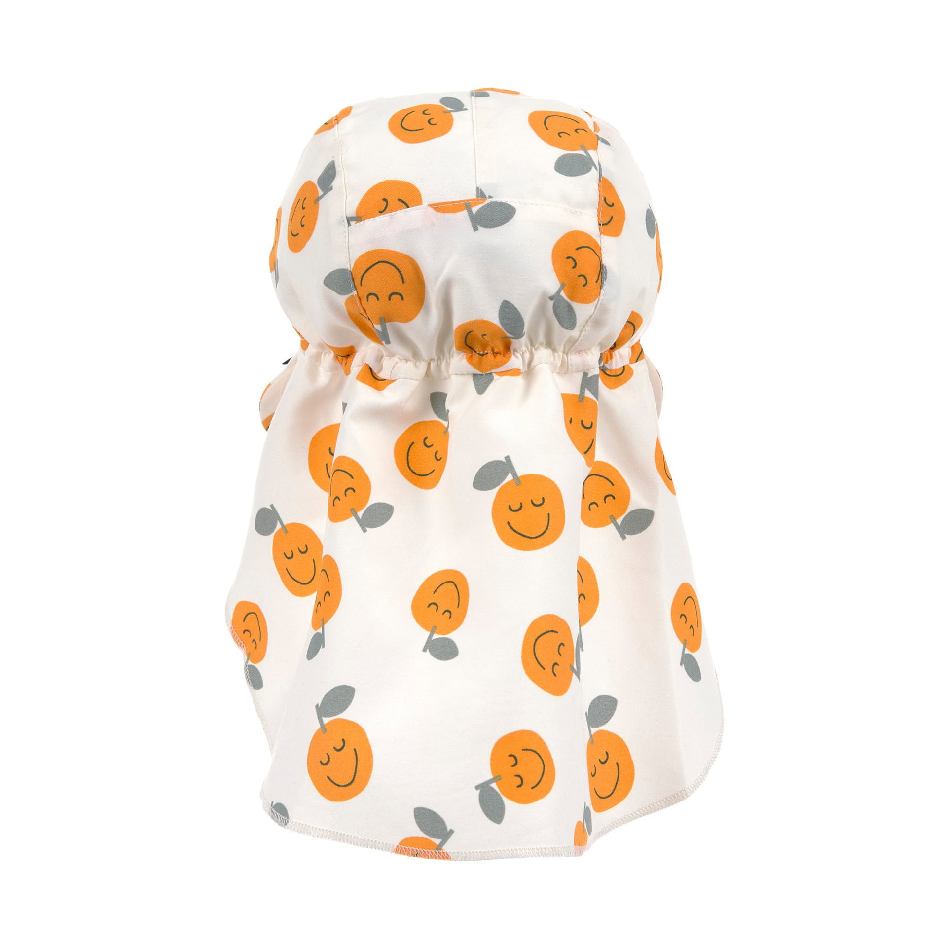 Kinderhut, Sommerhut, Stoffhut, Orangenmuster, Kinderaccessoire