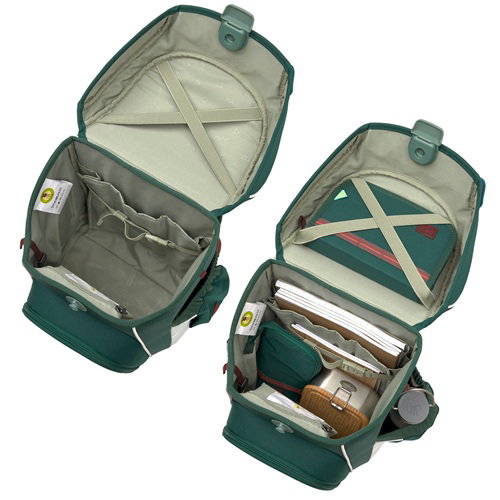 Rucksack, Schulrucksack, Material: Nylon, Grün, Organisationstaschen