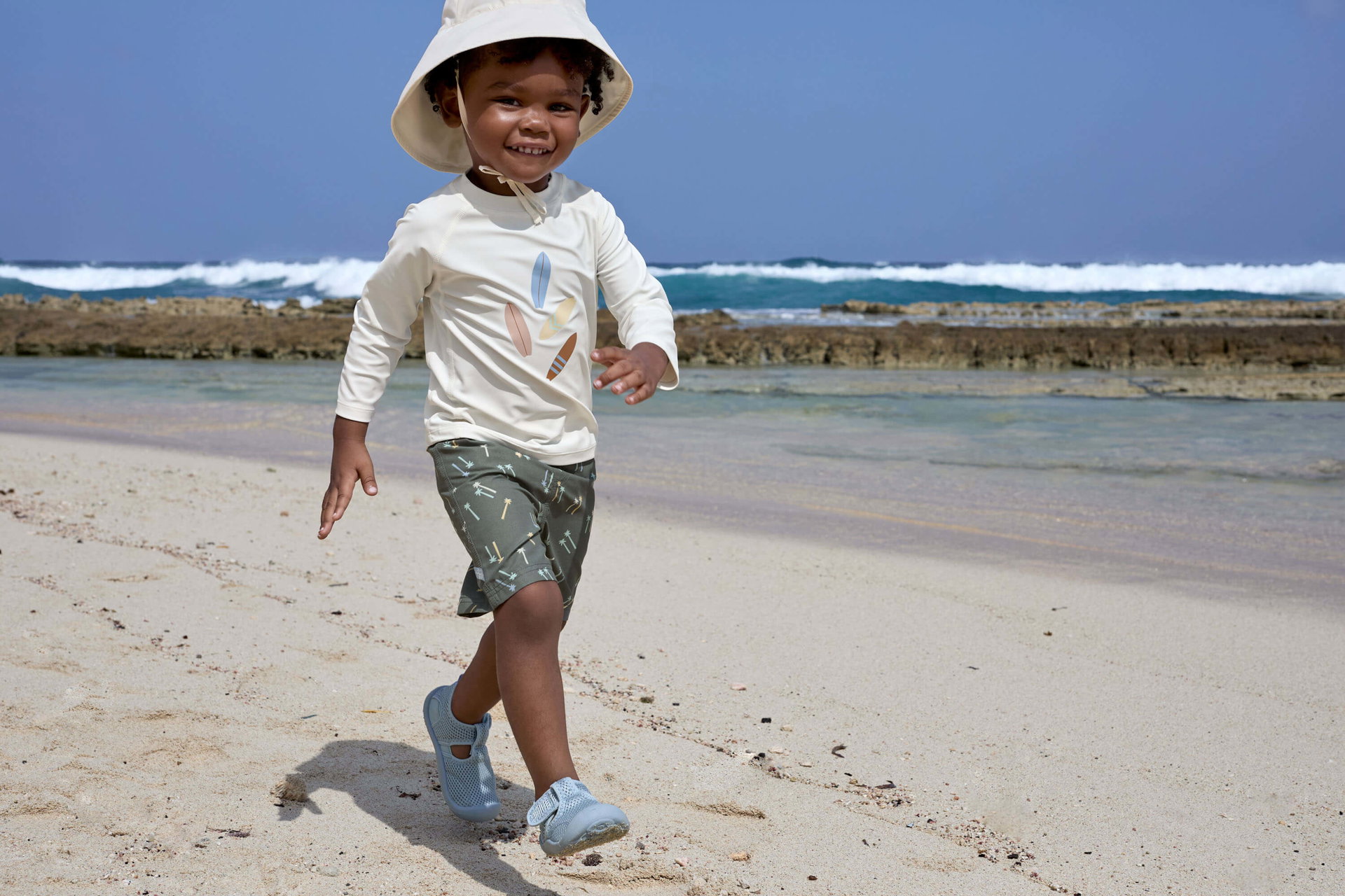 Fischerhut Baby (UV Schutz & Nackenschutz), Sea Salt Weiß