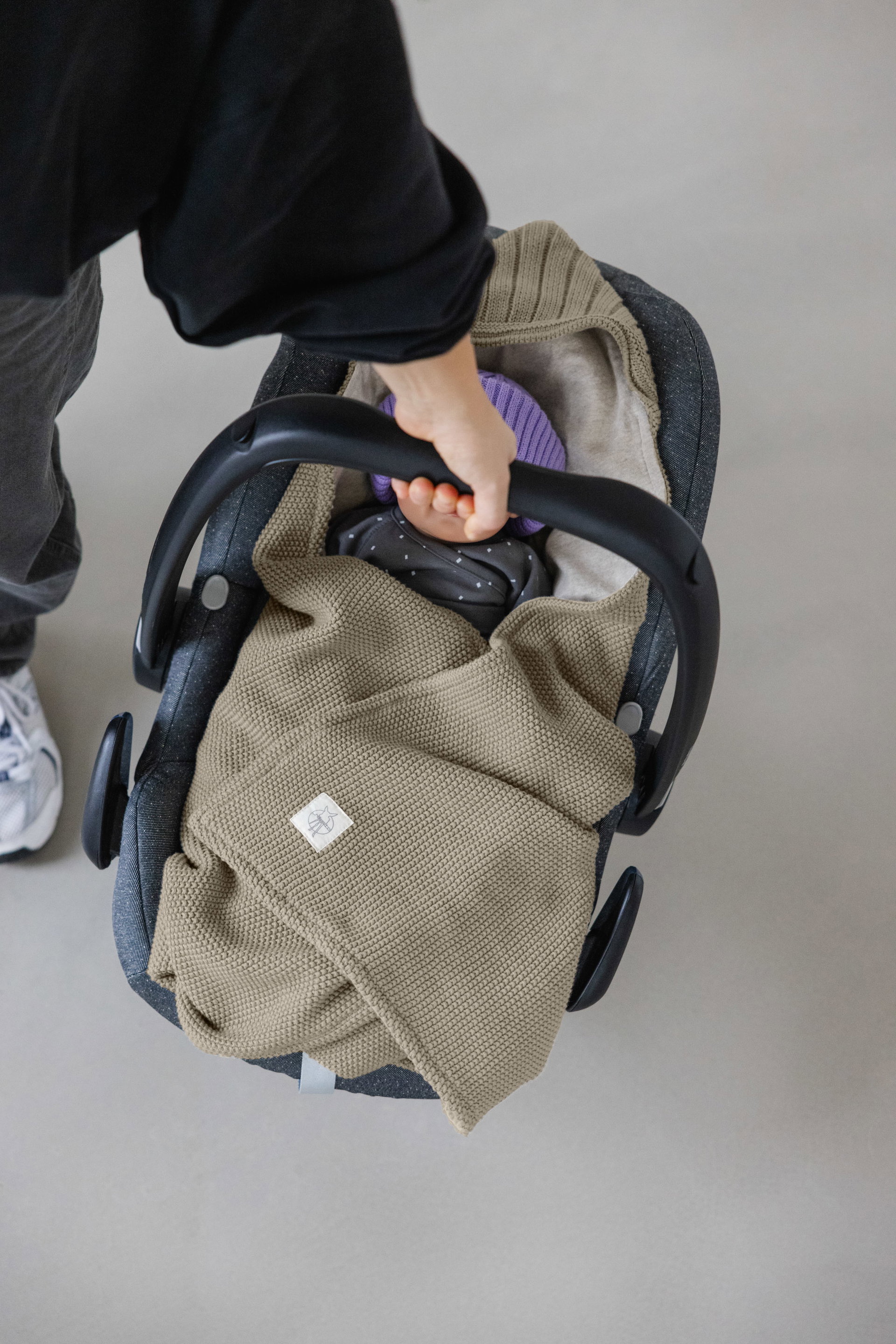 Einschlagdecke Baby - Bio Baumwolle, Taupe