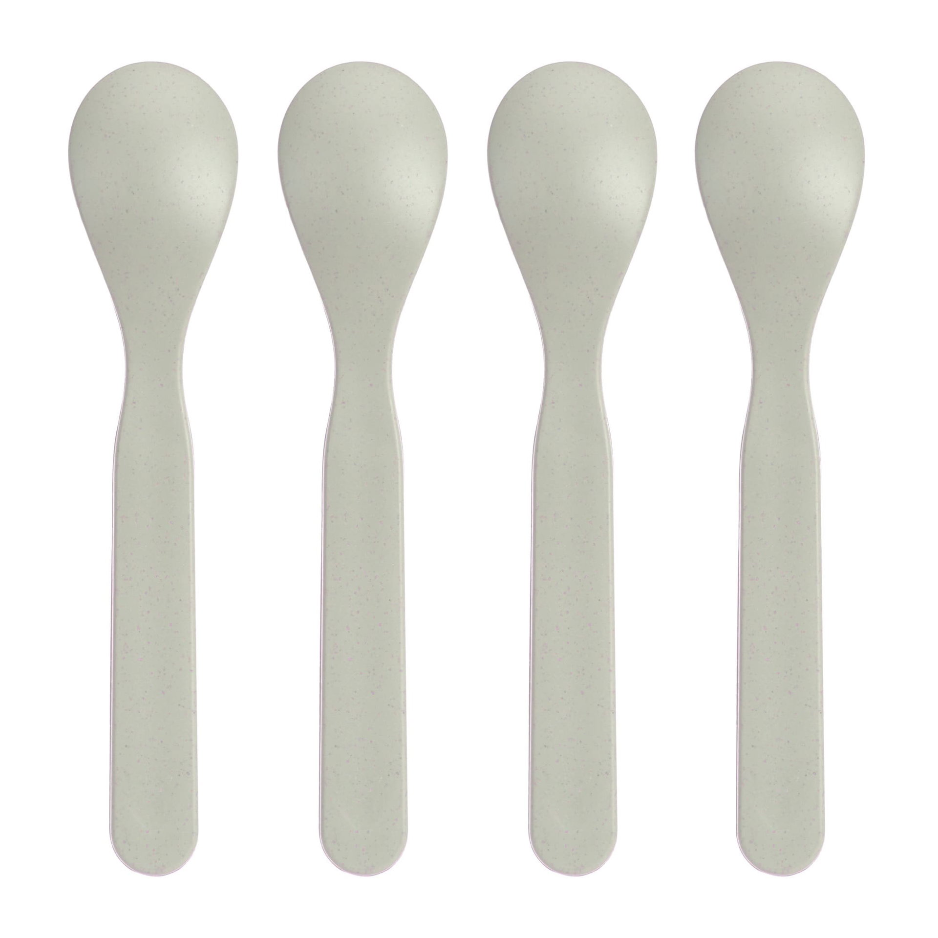 Babylöffel, Löffelset, Kunststoff, Cremeweiß, Gesprenkelt