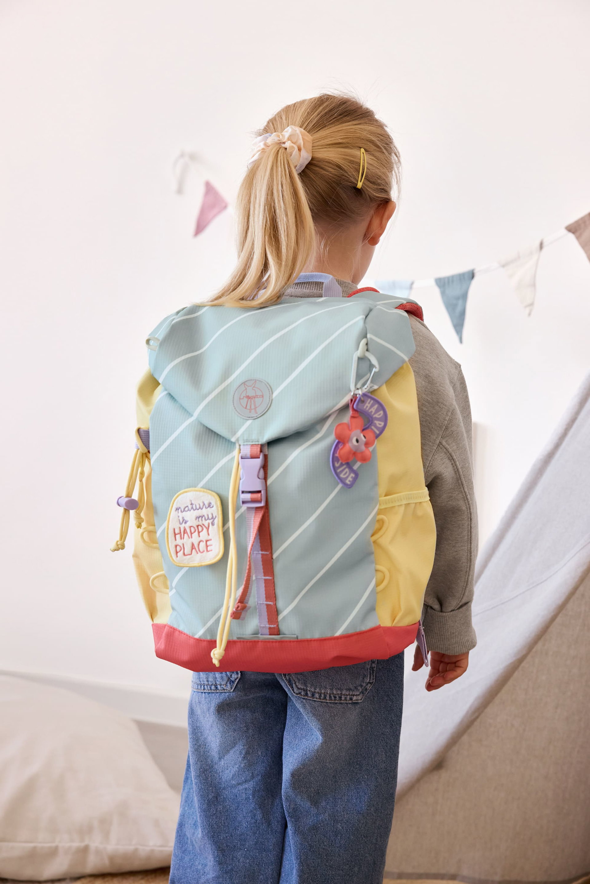 Rucksack, Schulrucksack, Pastell, Klettverschluss, Gepaeck