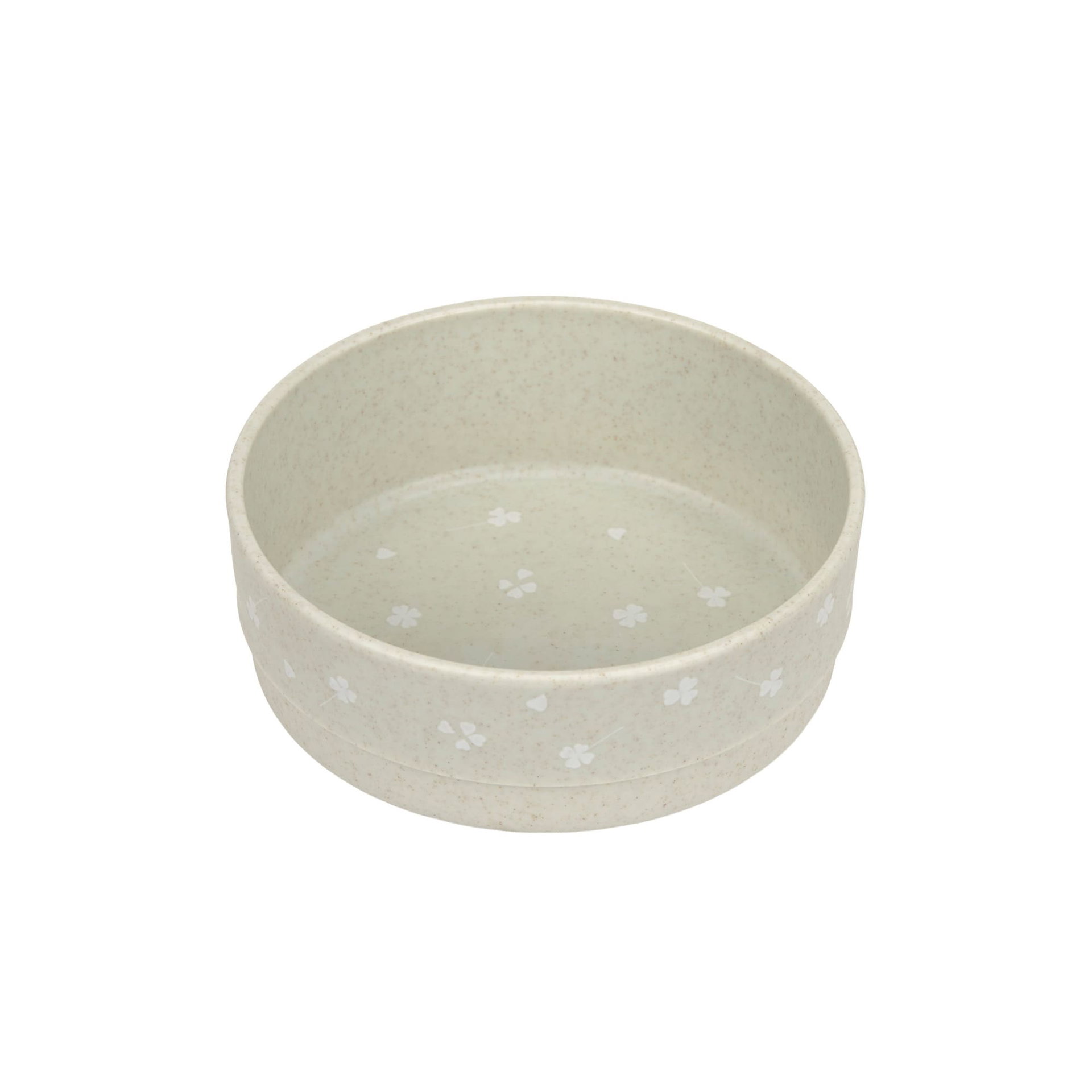 Keramikschale, Beige, Blumenmuster, Gepunktete Glasur