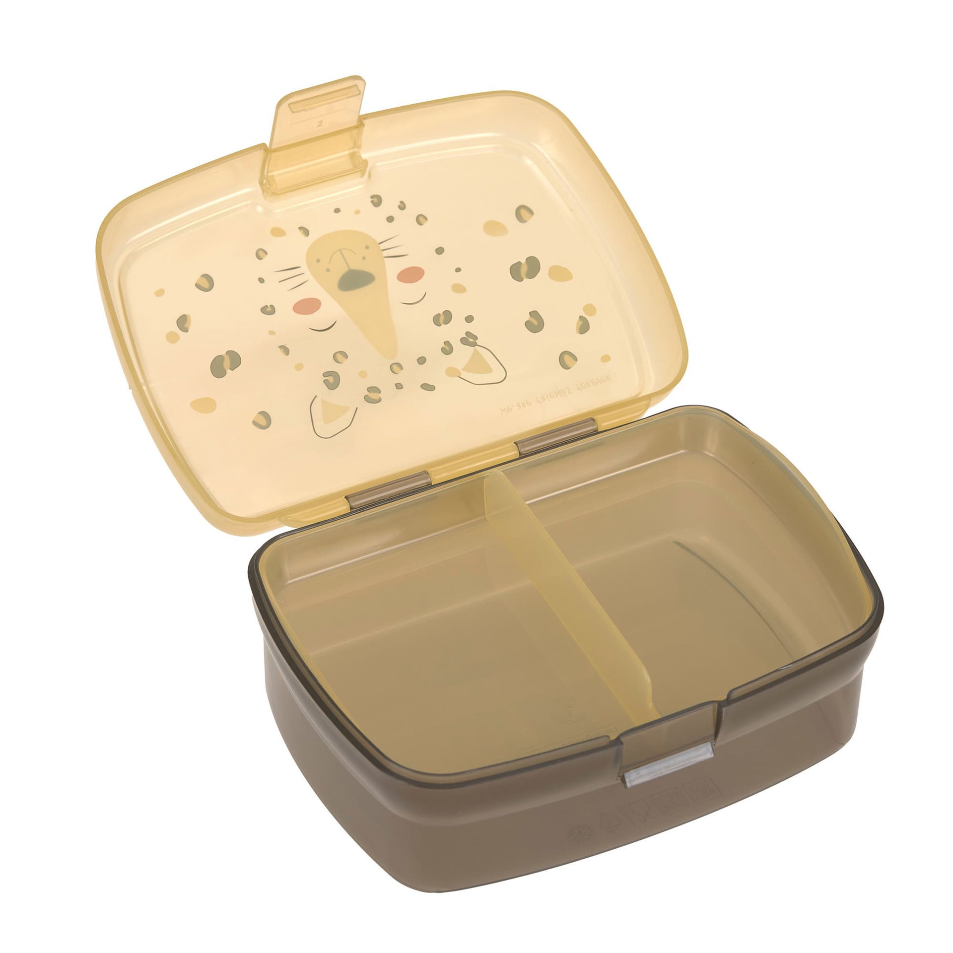 Brotdose, Lunchbox, Aufbewahrungsbehälter, Trennwand, Grau-Braun