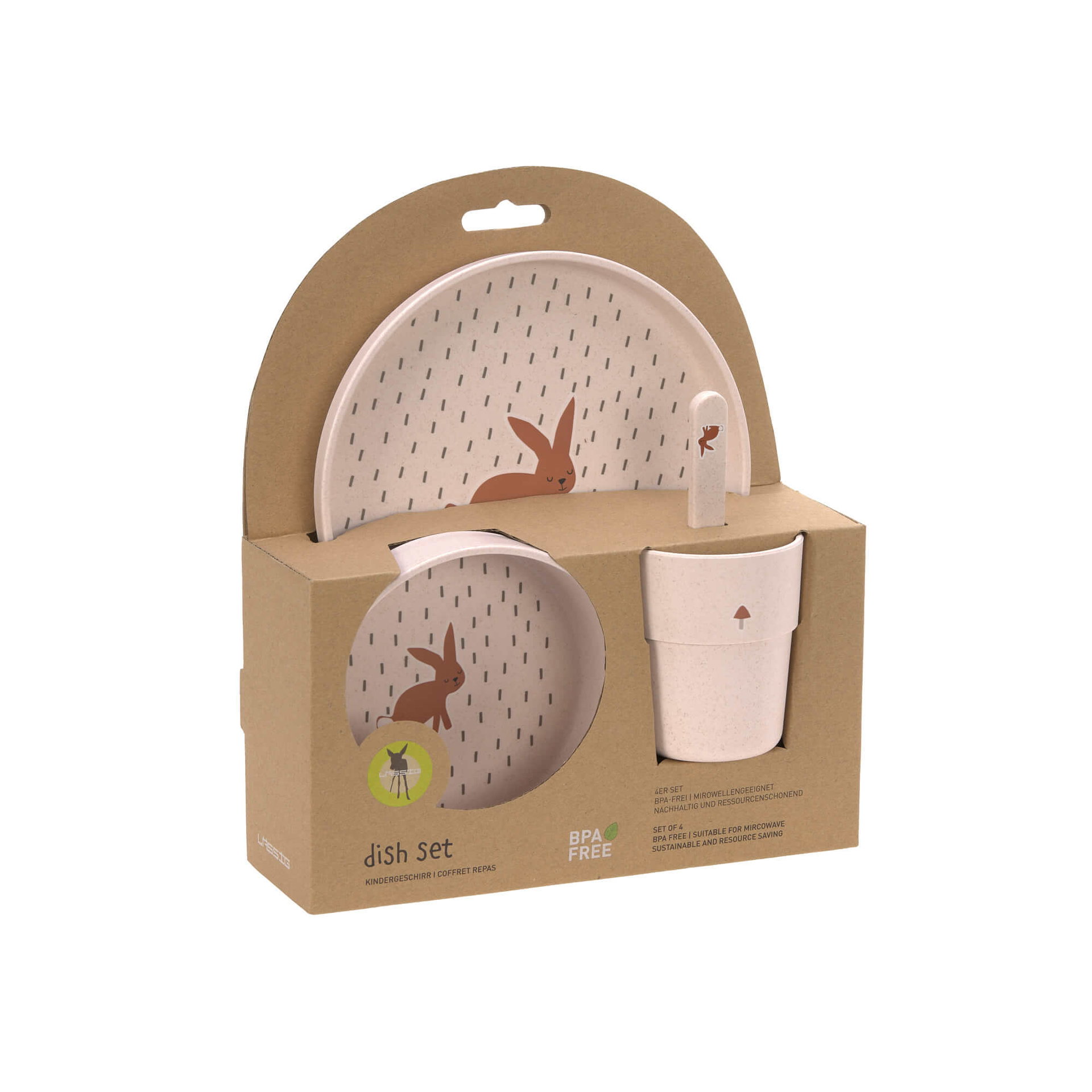 Assiette En Bois Enfant Forme Lapin - 20x20 Cm, Bois D'hévéa - Pour Snacks, Desserts, Fruits - 4 Modèles Mignons