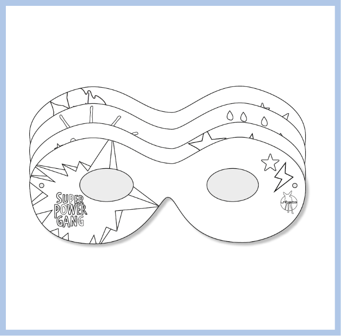 Maske, Superhelden Maske, Comic Muster, Nebeneffekt Sonnenform, Rundungen Maske