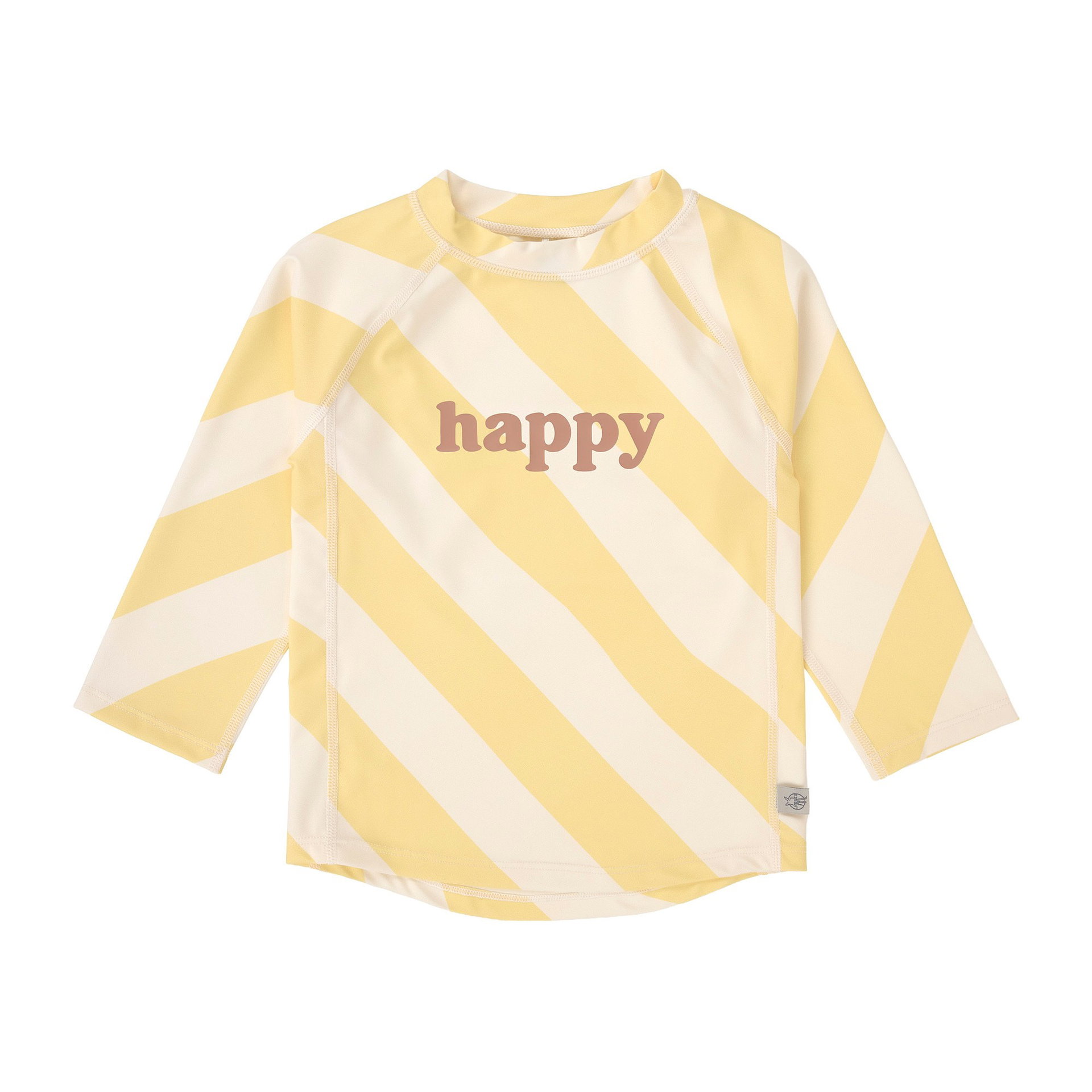 Kindershirt, Langarmshirt, Gelb, Streifen, Aufdruck