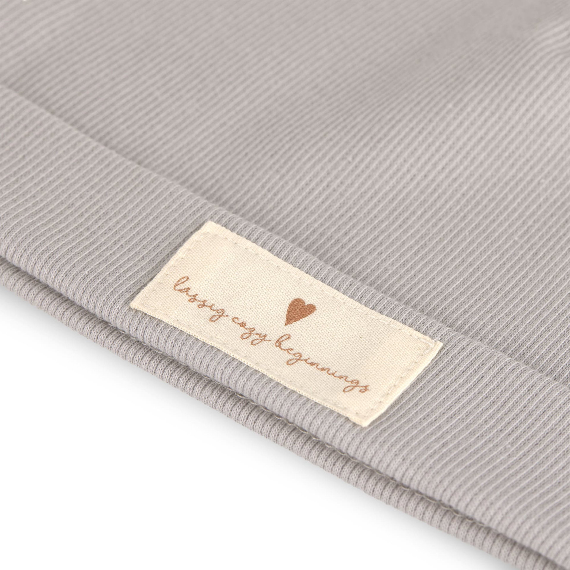 Rippstrickstoff, Hellgrau, Textil, Stoffetikett, Herzmotiv