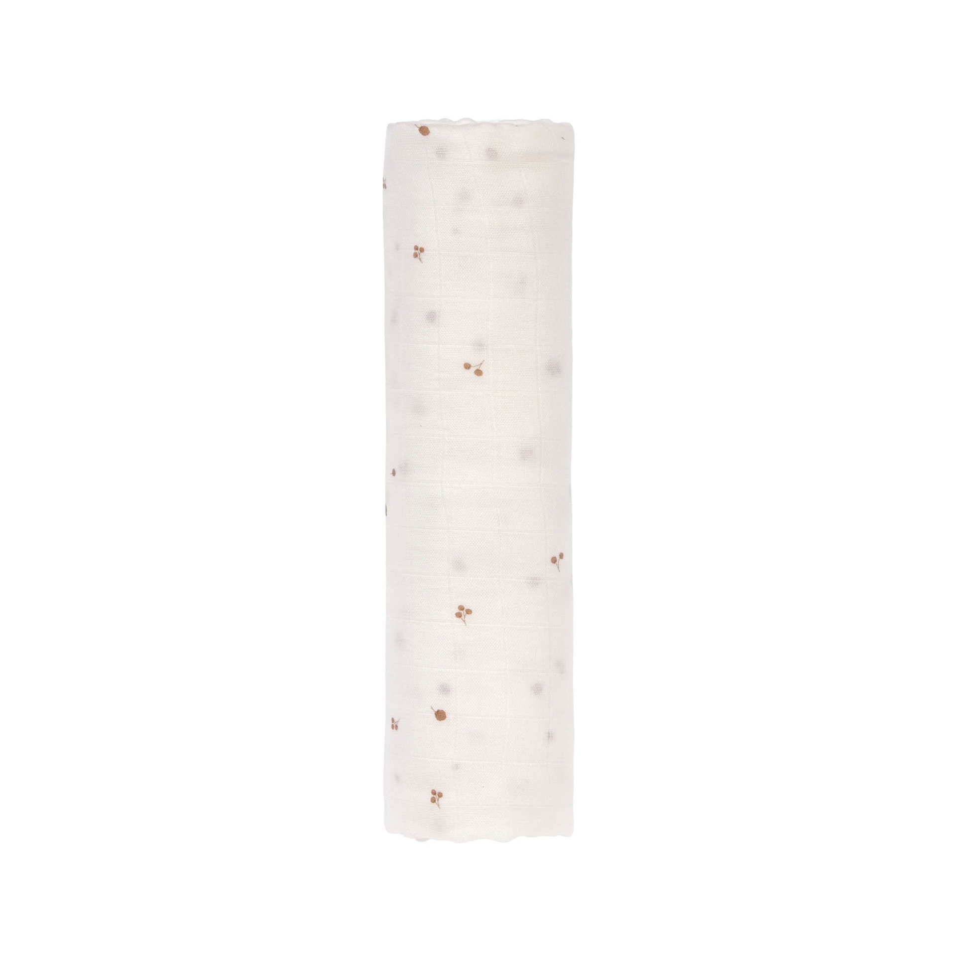 Stoffband, Leinen, Beige, Mustertupfer, Kleines Muster