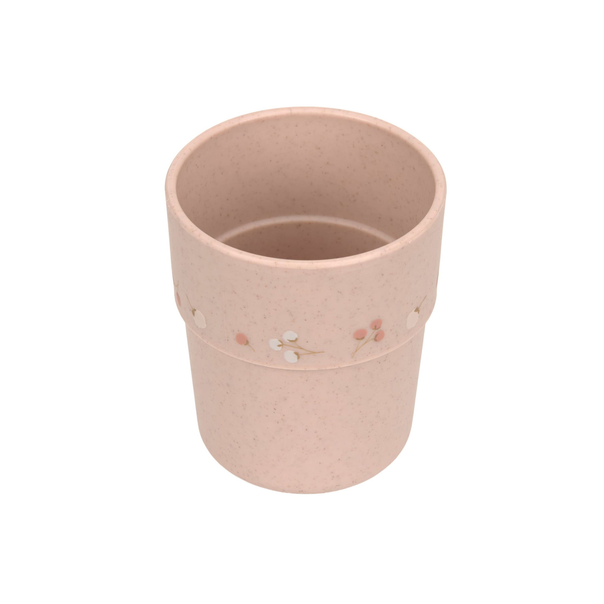 Trinkbecher, Beige, Gesprenkelte Oberfläche, Blumenmuster, Kunststoff