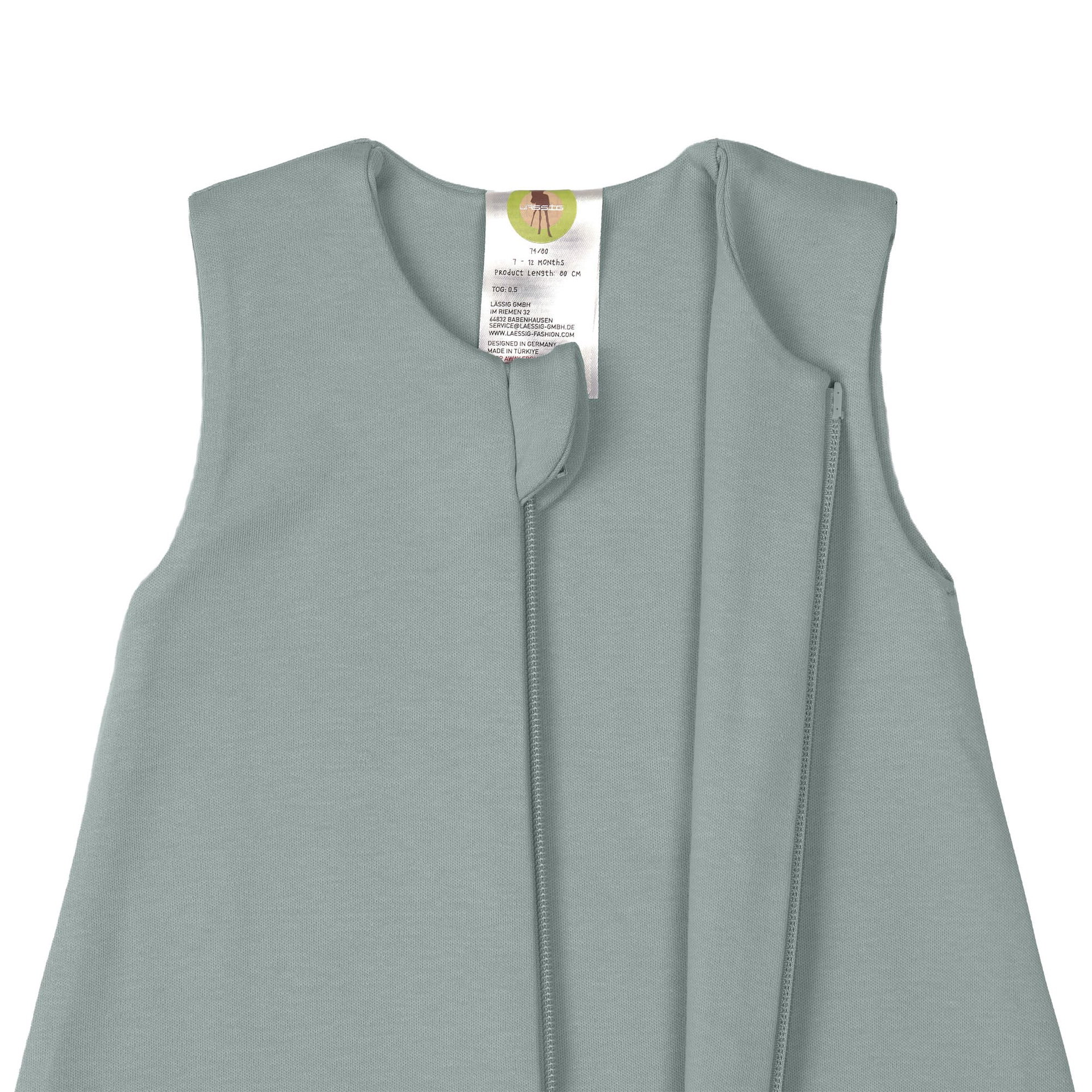gilet, without sleeves, vest, light blue, strap zipper