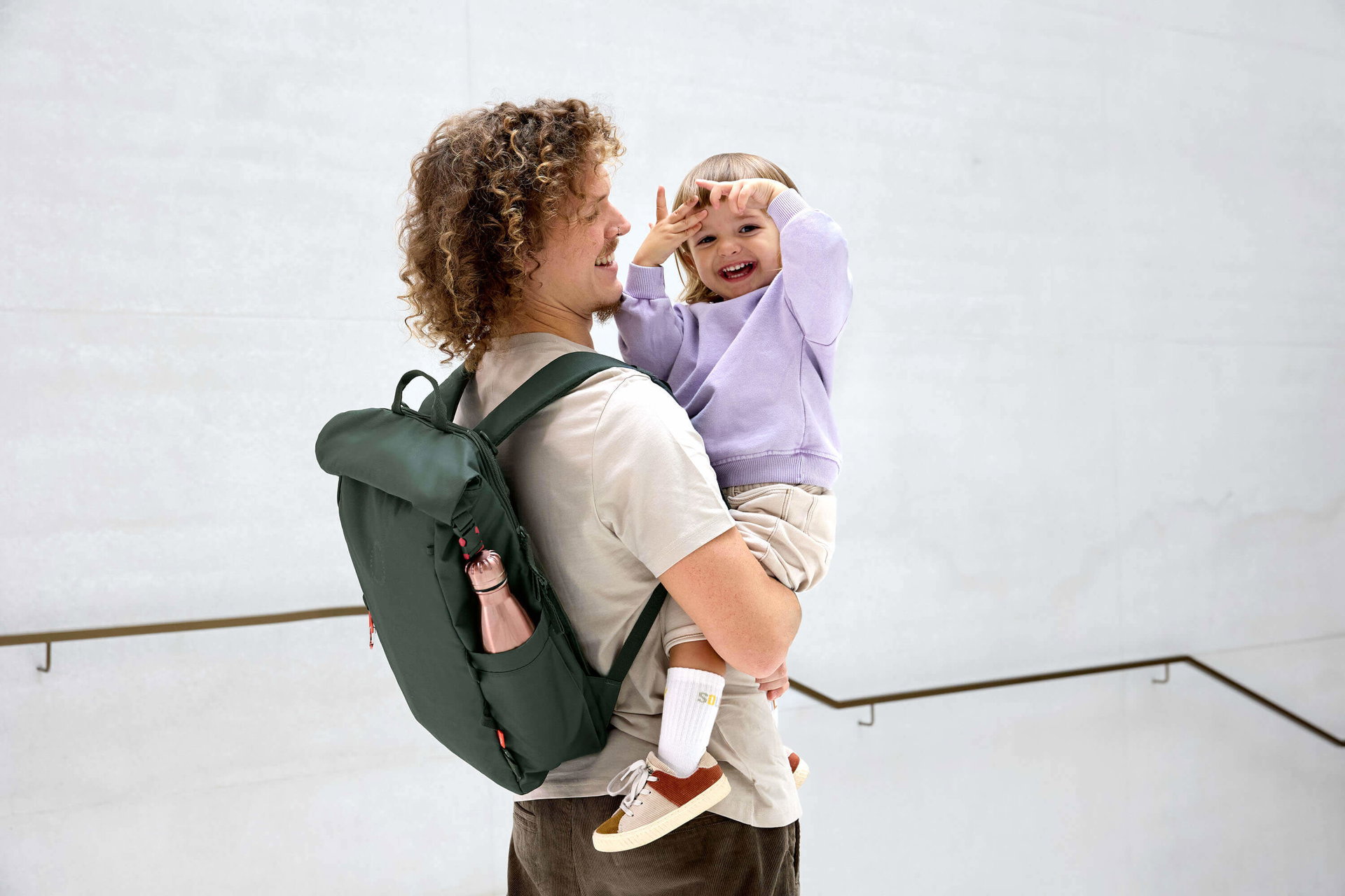 Sac à dos à langer - Outdoor Rolltop, vert foncé