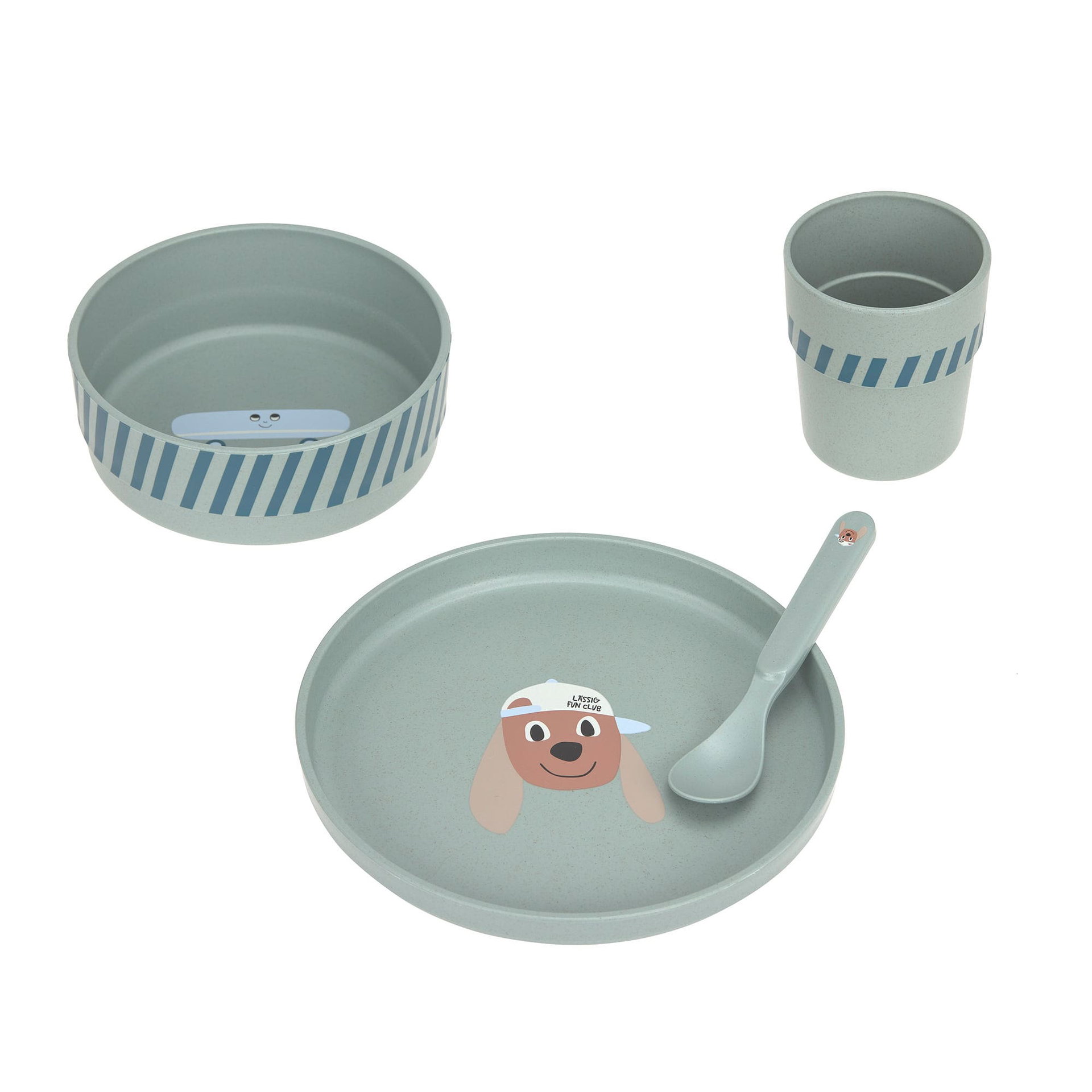 Bild 1 Dish Set PP/Cellulose Tiny Team Dog  (Plate, Bowl, Mug, Spoon)