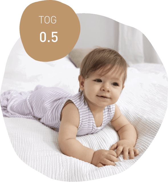 Kind in Schlafsack mit 0.5 TOG